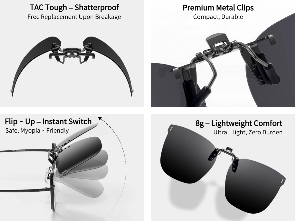 Jerry - Polarized Clip-on Sunglasses Lens