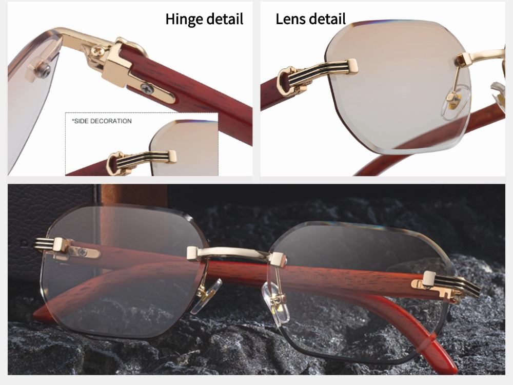 Gigi - Rimless Photochromic Prescription Sunglasses