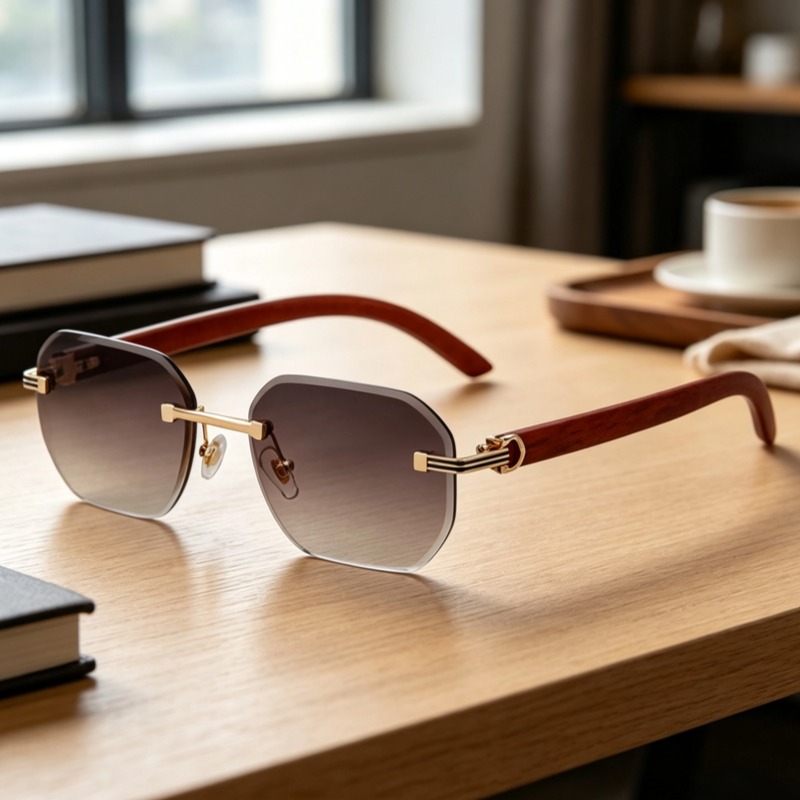 Rimless Prescription Sunglasses