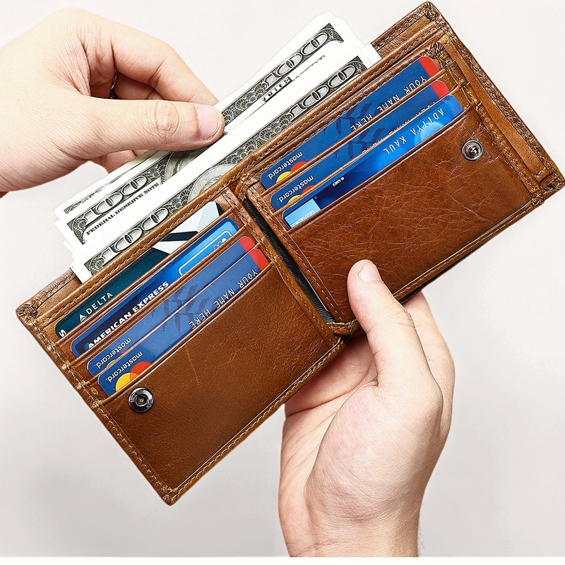 Gowalletly - RFID Leather Men's Wallet with Multi-Function