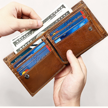 Gowalletly - RFID Leather Men's Wallet with Multi-Function
