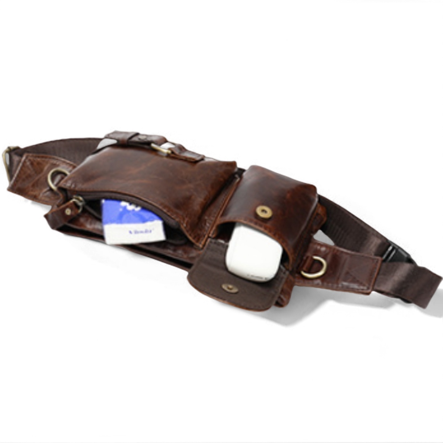 Gowalletly Leather Waist Chest Bag