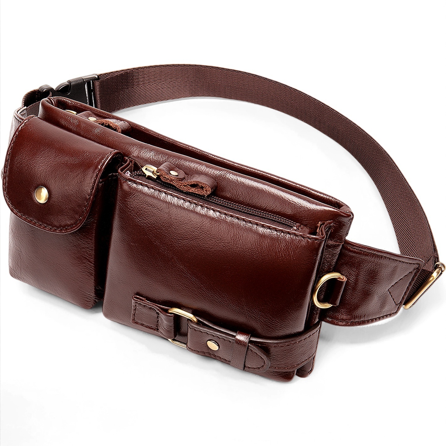 Gowalletly Leather Waist Chest Bag