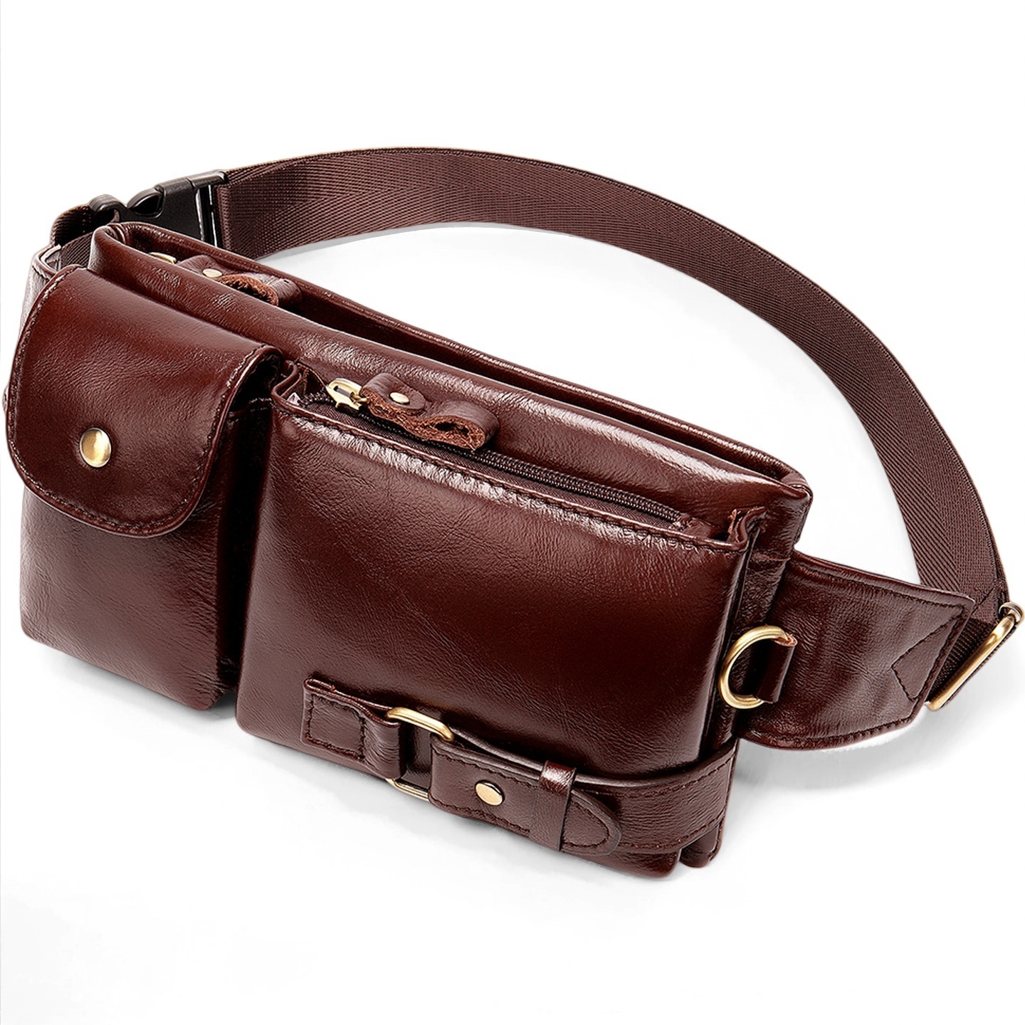 Gowalletly Leather Waist Chest Bag