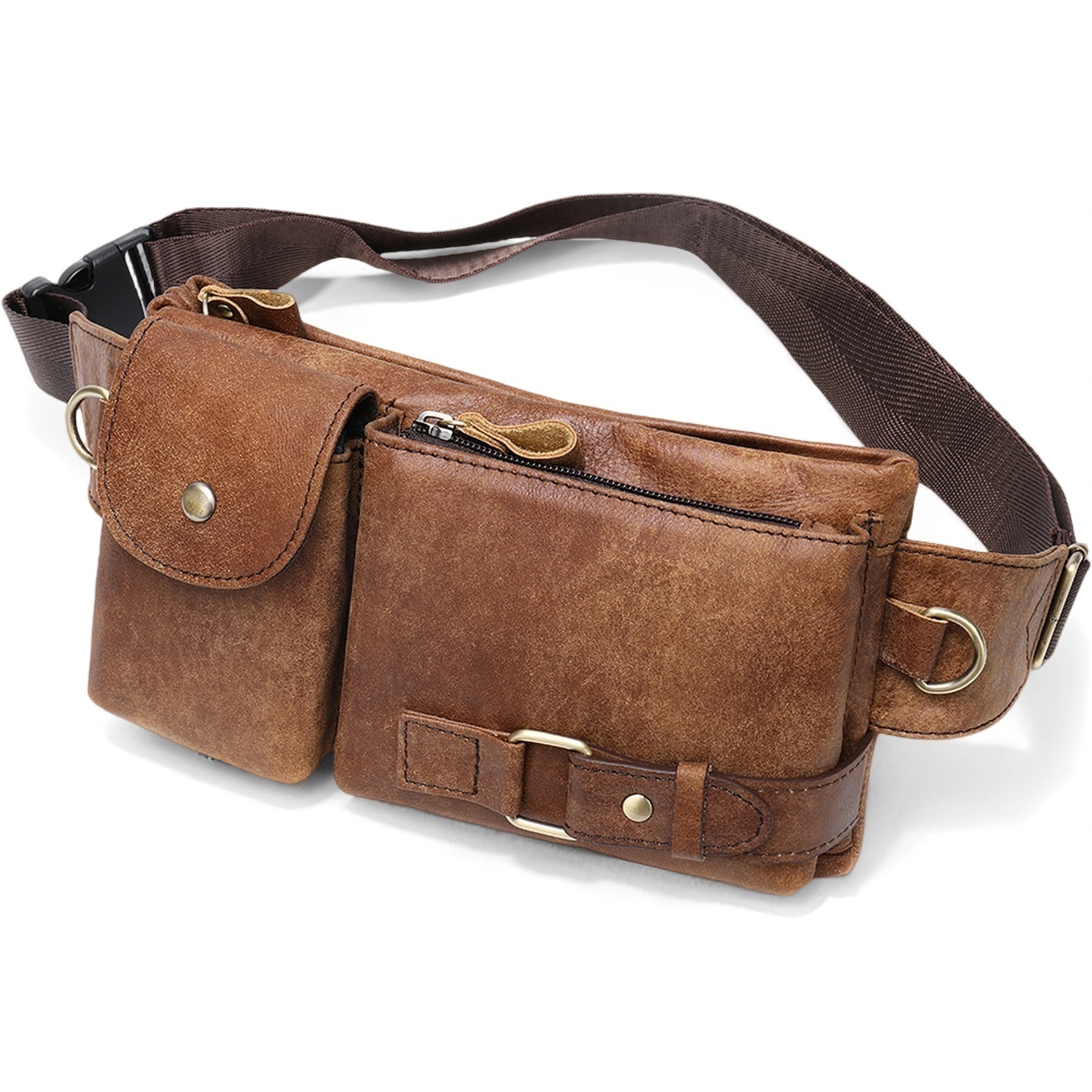 Gowalletly Leather Waist Chest Bag