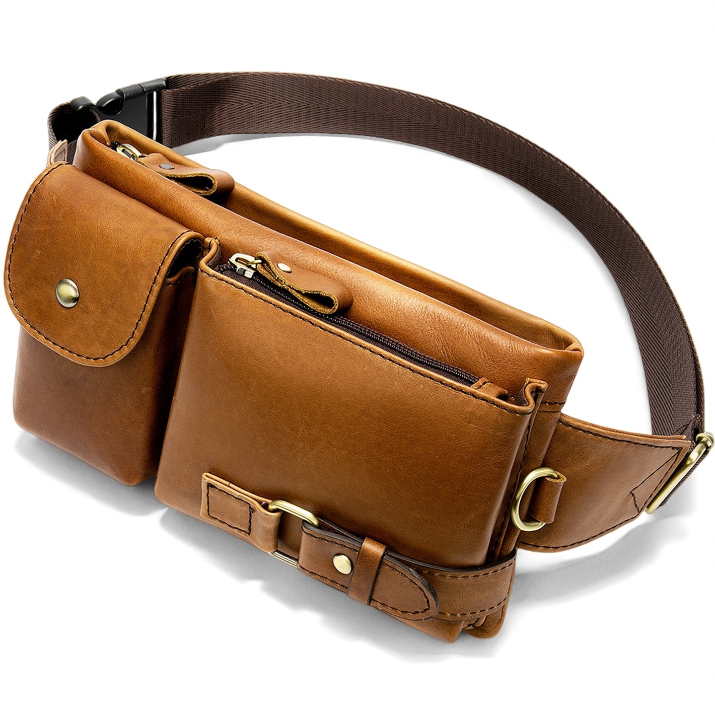 Gowalletly Leather Waist Chest Bag