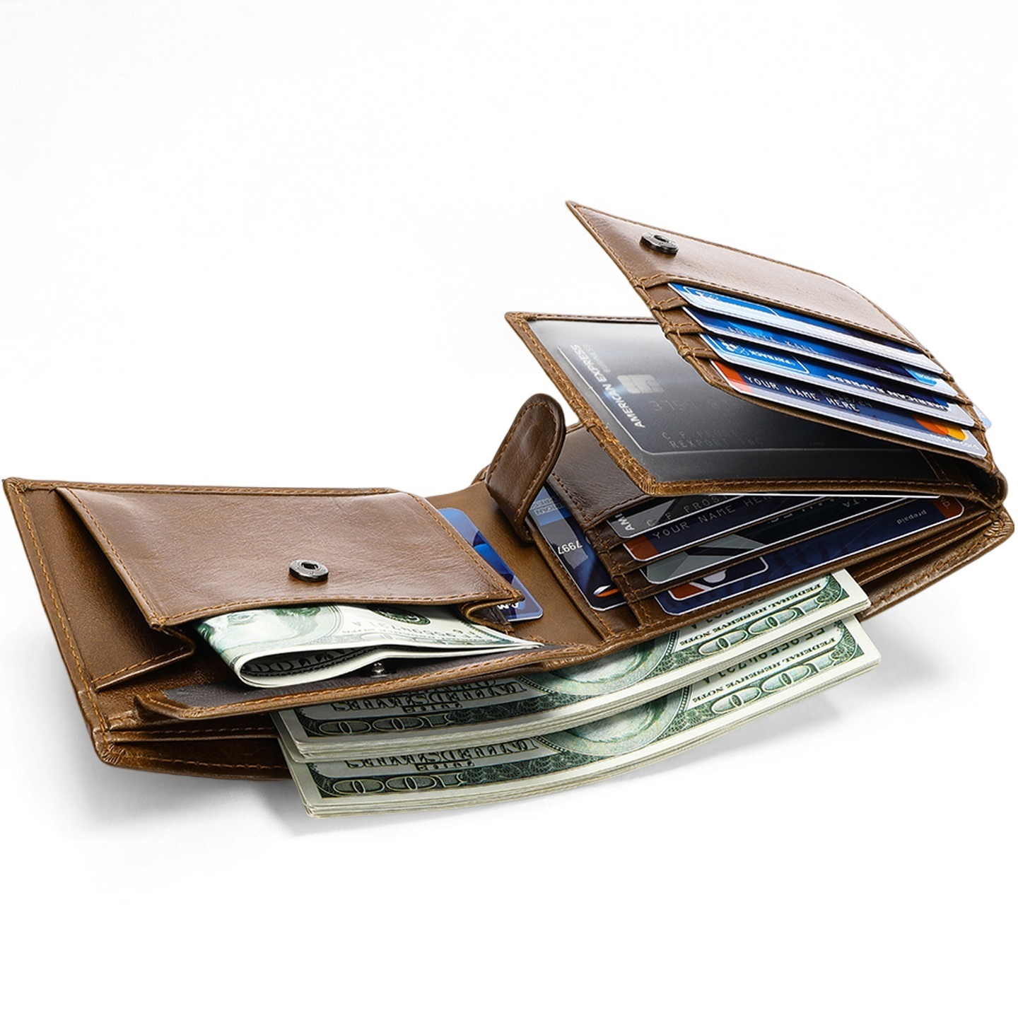 Gowalletly RFID Leather Wallet Men