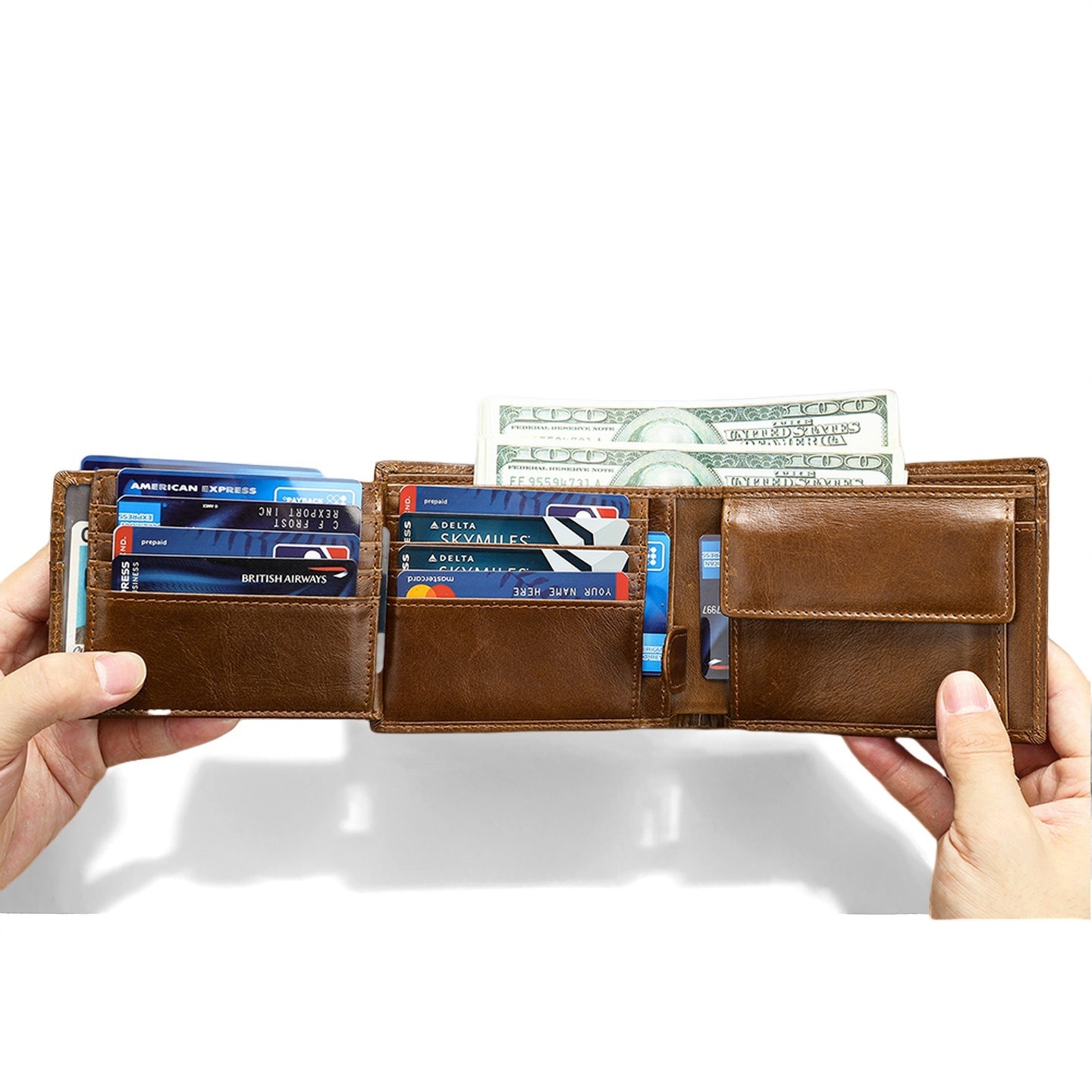 Gowalletly RFID Leather Wallet Men