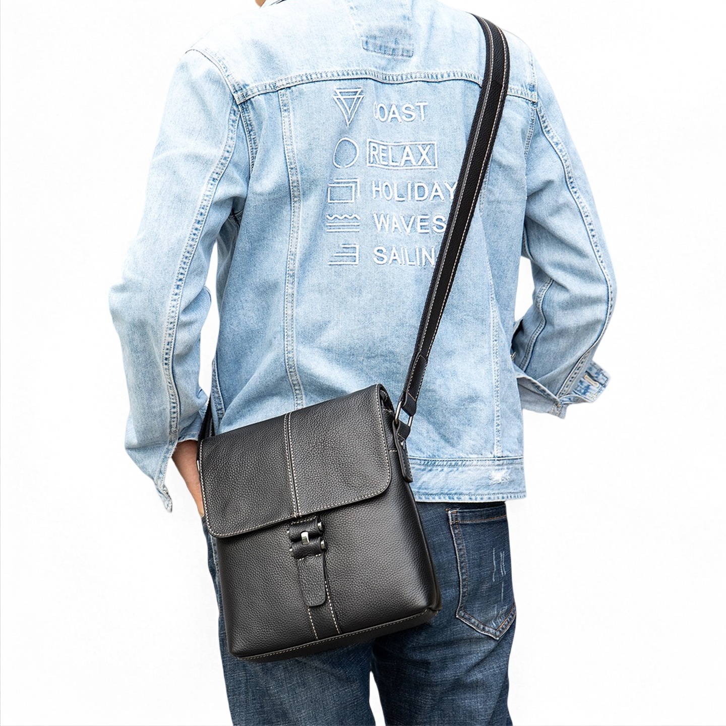 Gowalletly Retro Leather Messenger Bag