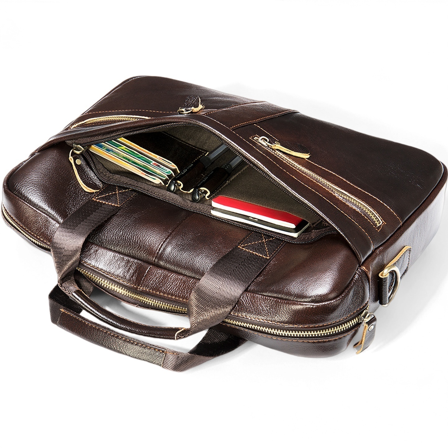 Gowalletly Vintage Leather Briefcase Bag