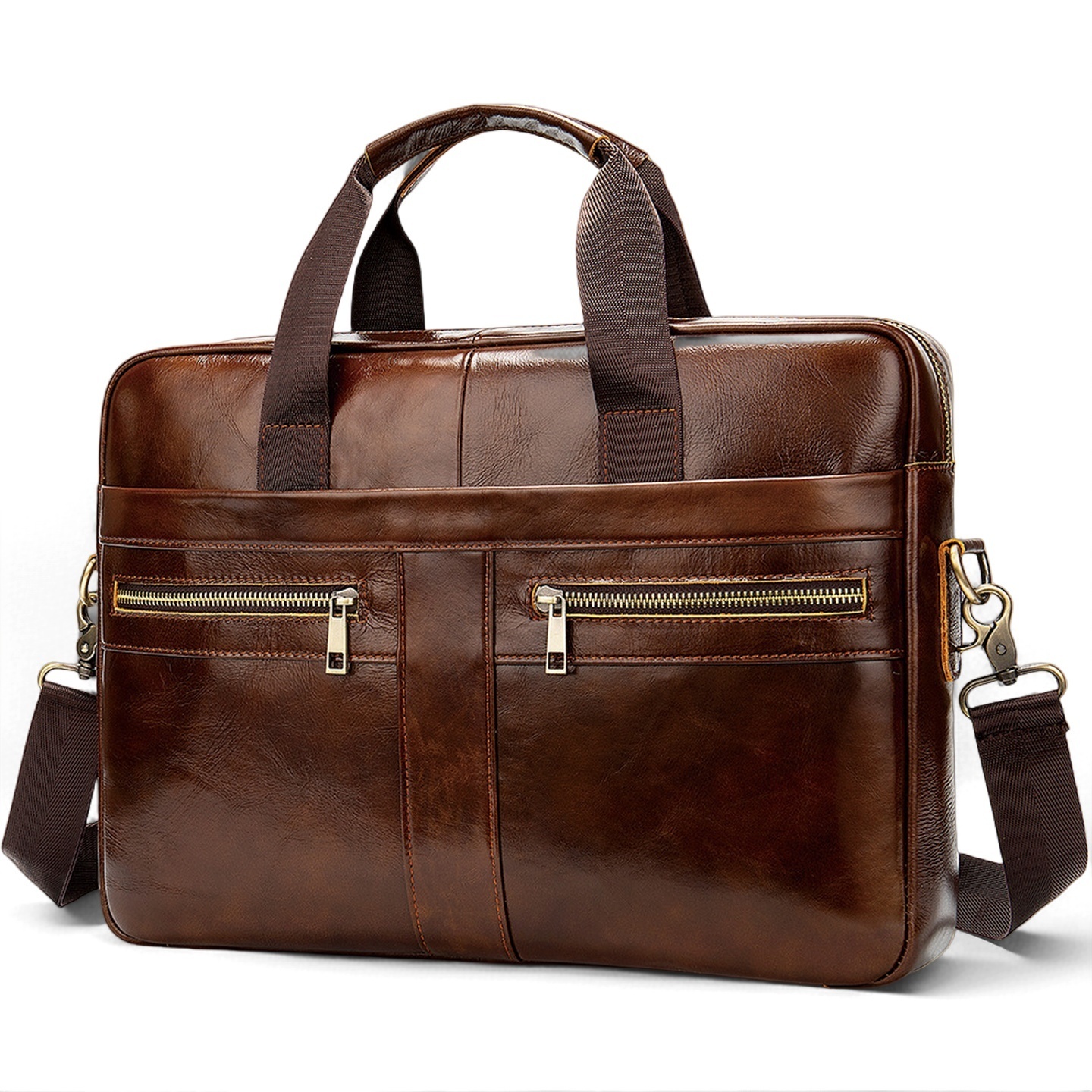 Gowalletly Vintage Leather Briefcase Bag