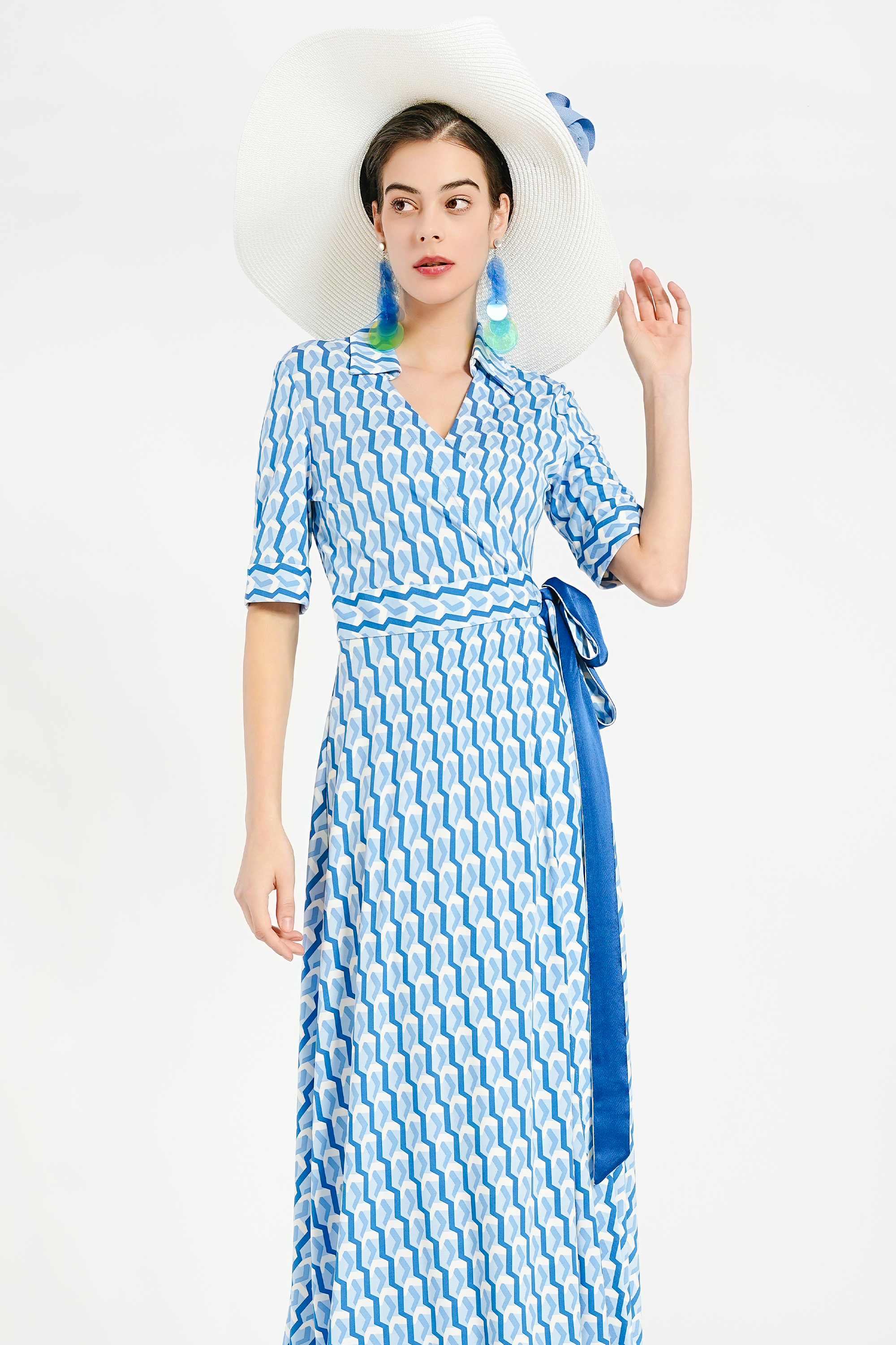 BESIONIA Checkered Printed Dress