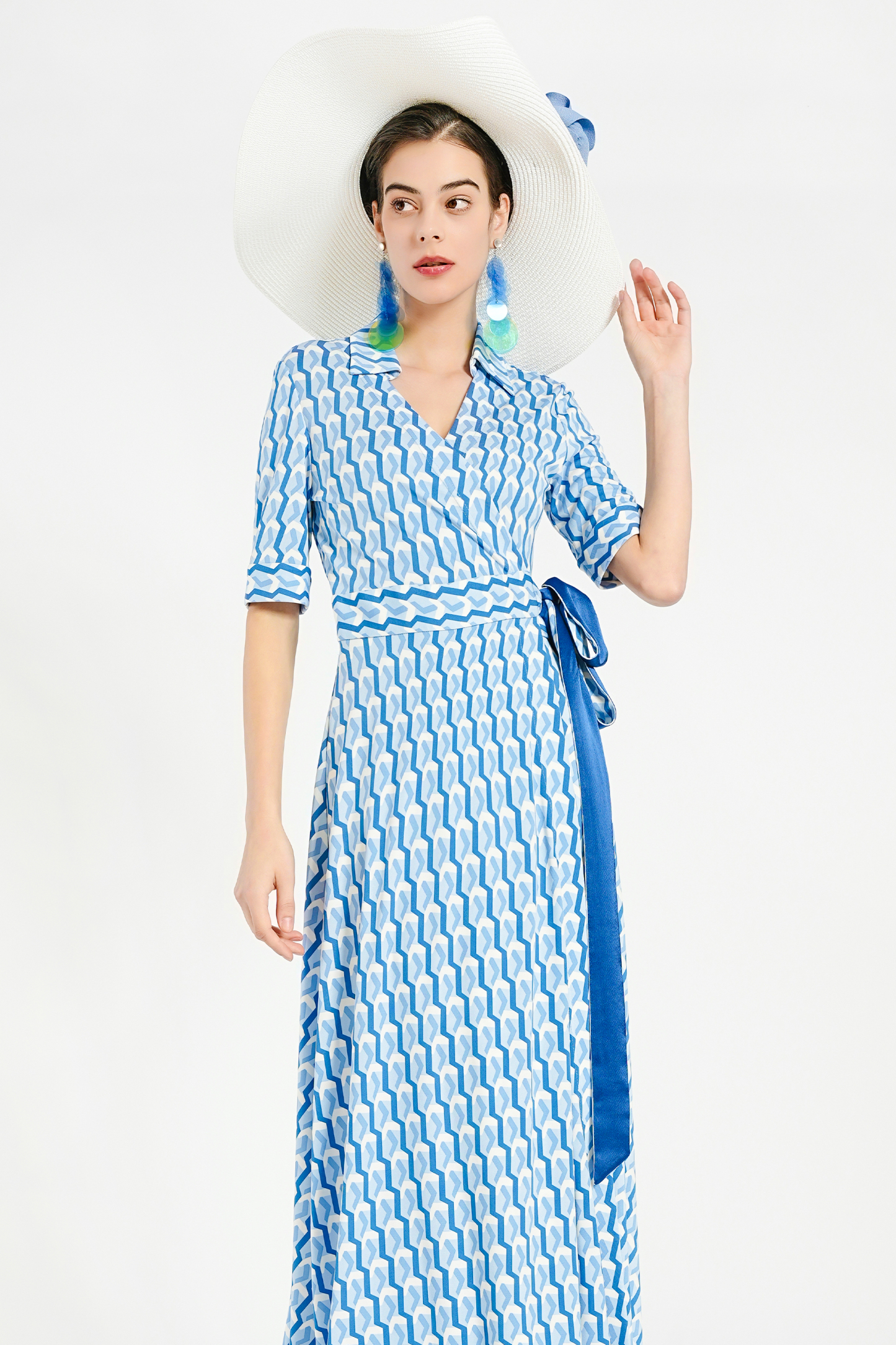 BESIONIA Checkered Printed Dress