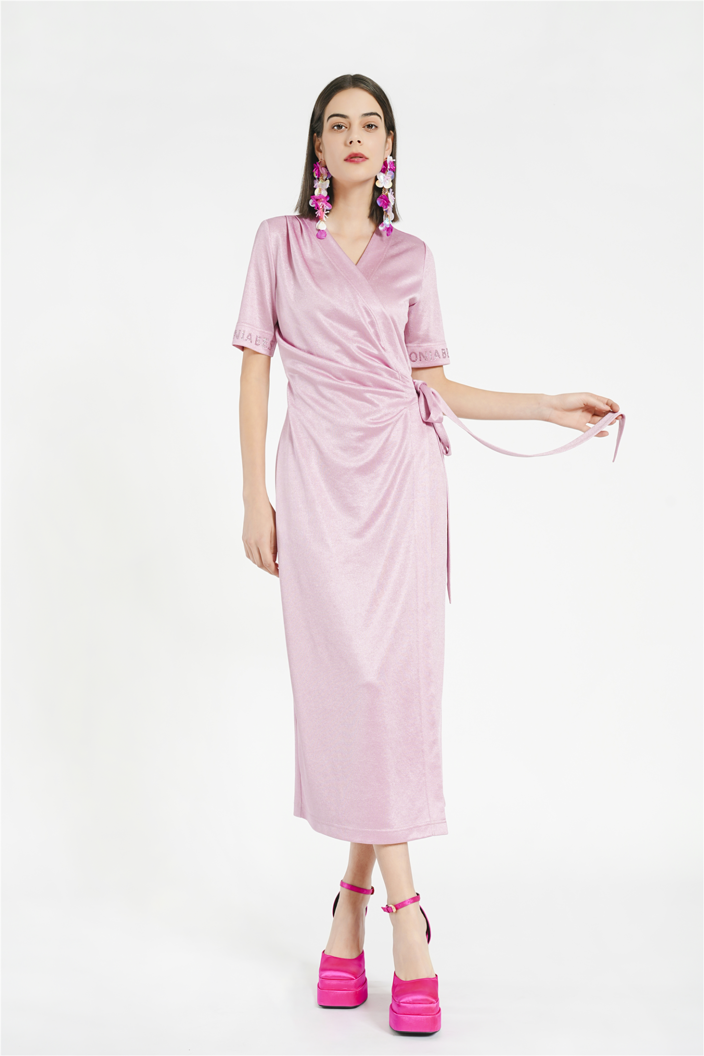 BESIONIA Elegant Lace-Up Dress