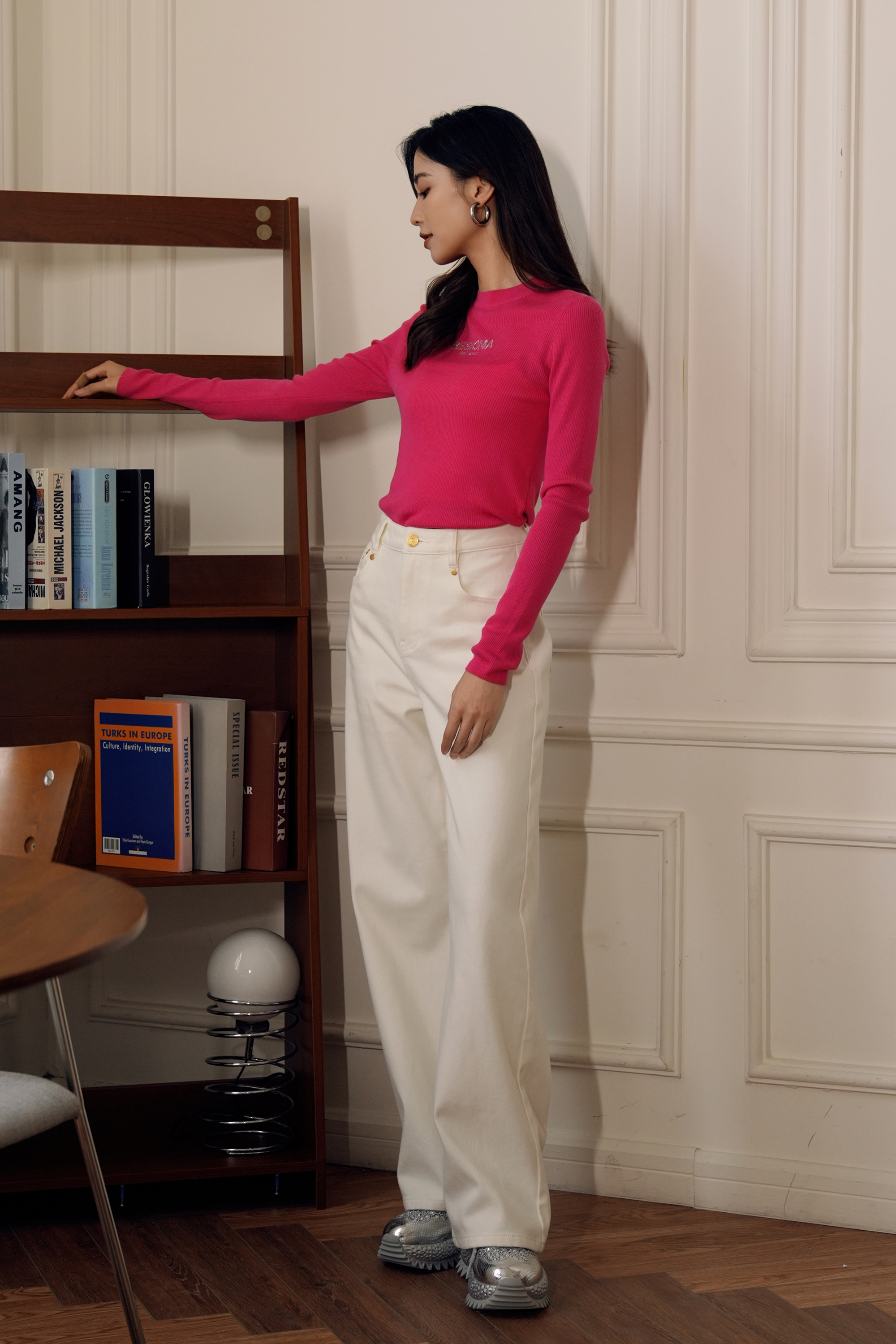 BESIONIA Simple Versatile White Jeans