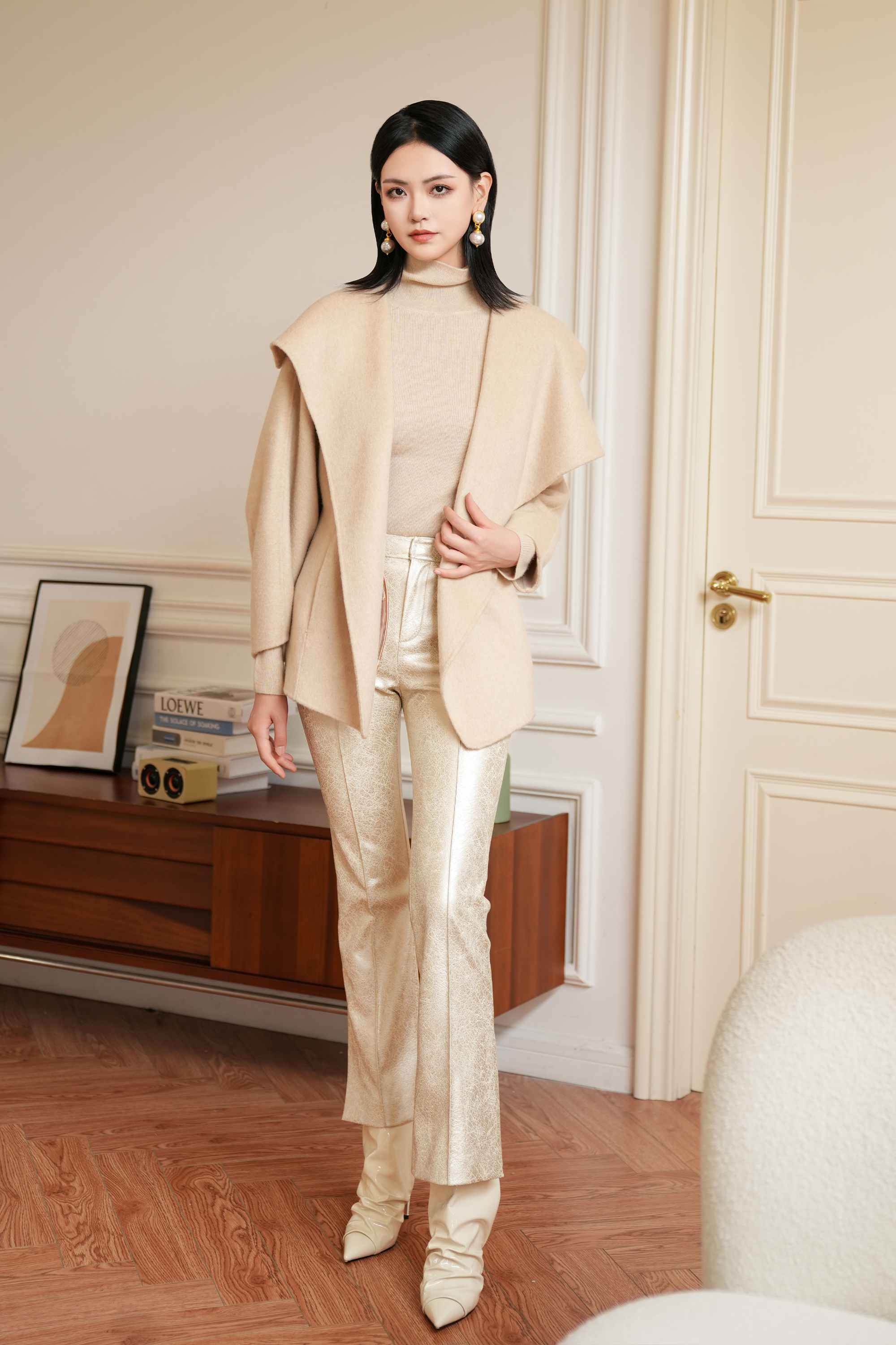 BESIONIA Printed Bell-bottomed Pants