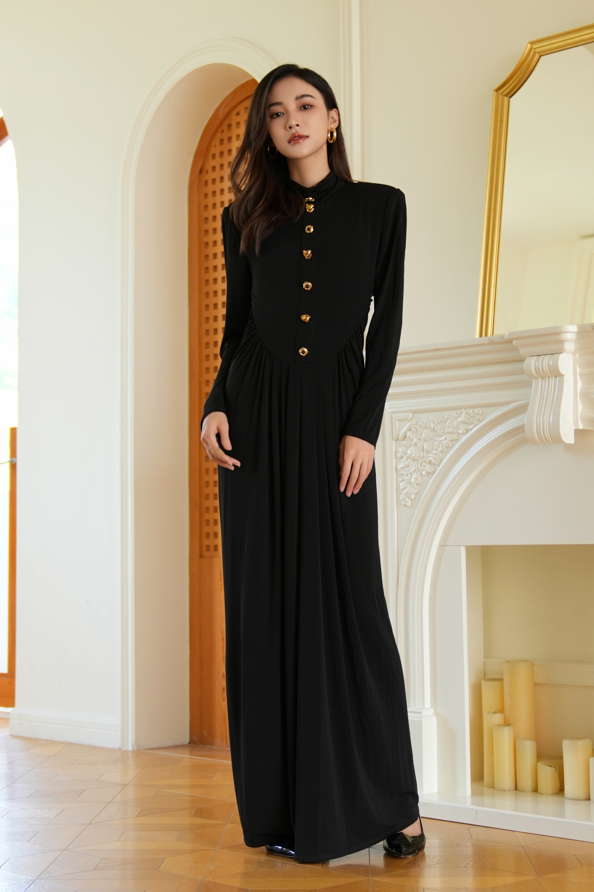 BESIONIA French Vintage Slim Fit Dress