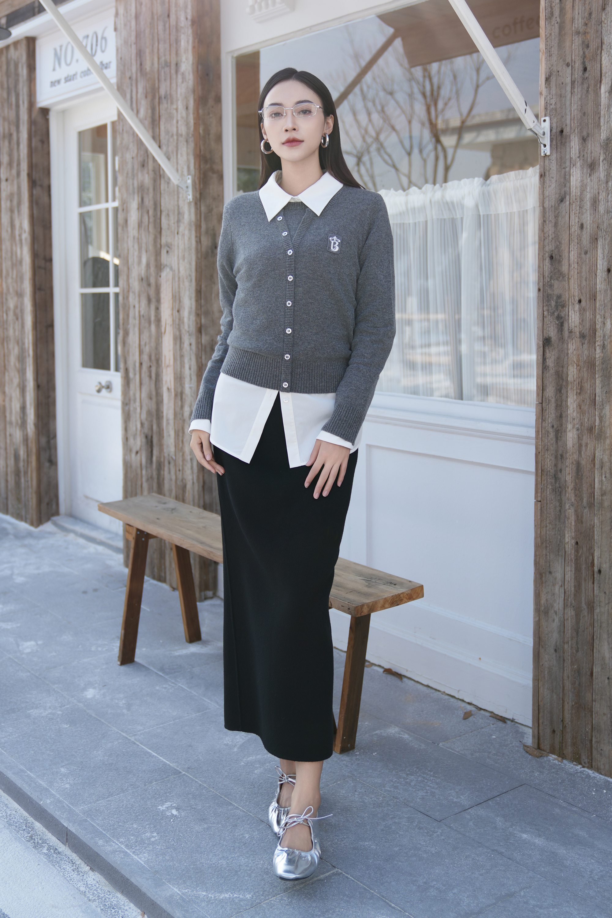 BESIONIA Split Black Bustier Skirt