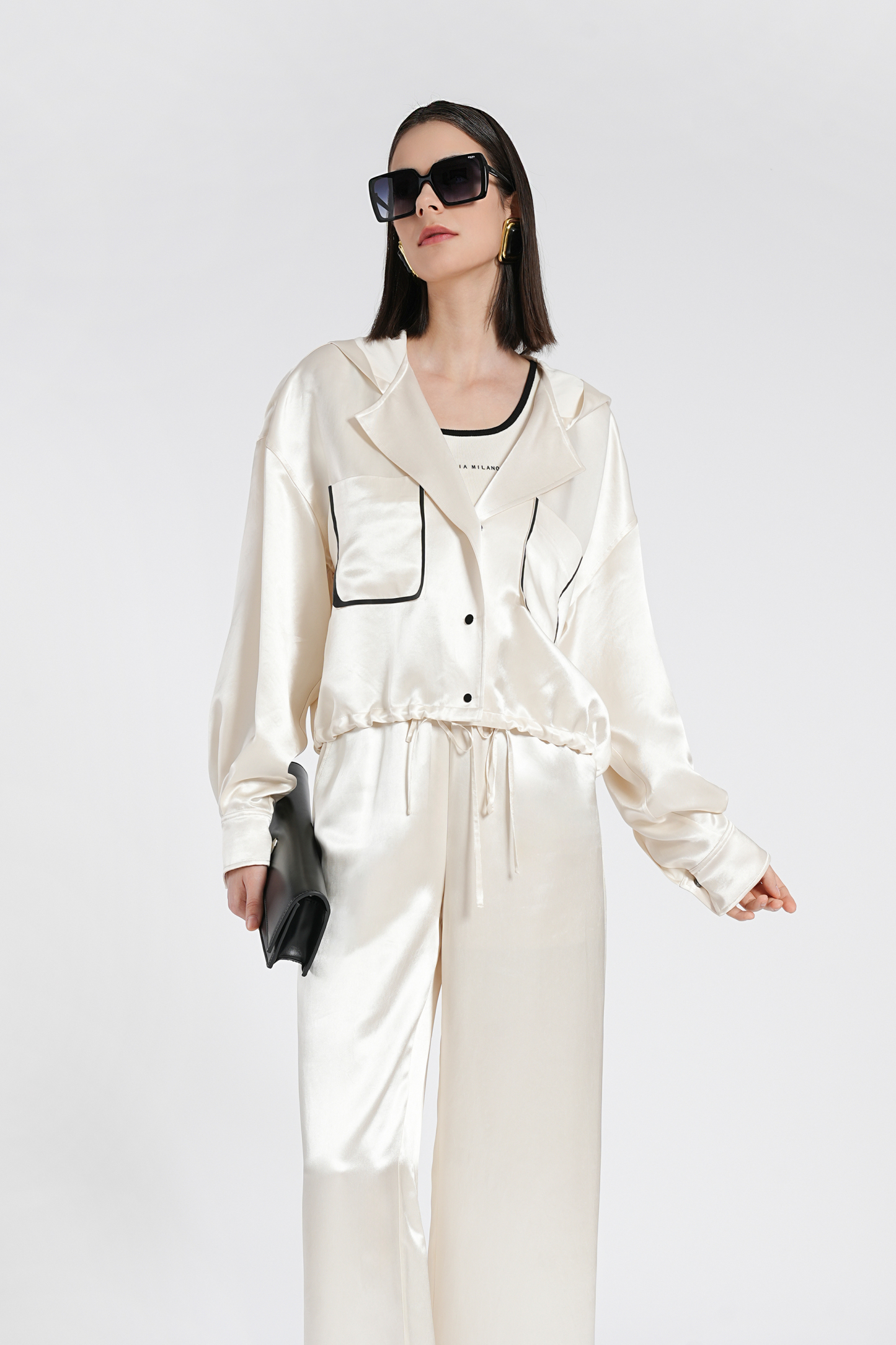 BESIONIA Drawstring Sports Style Short Jacket