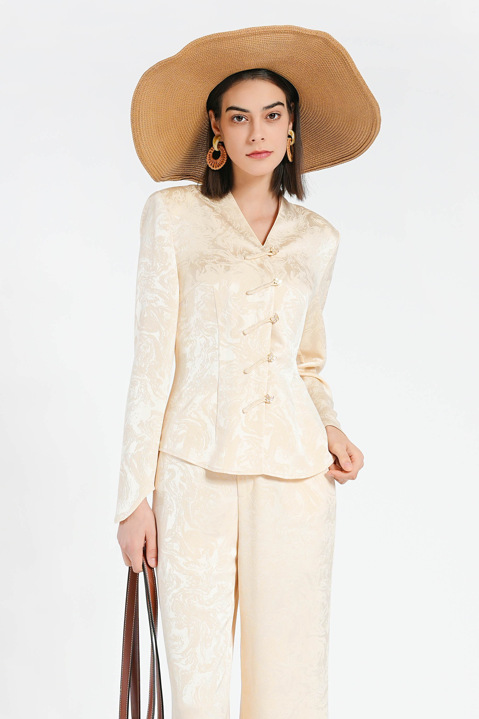 BESIONIA Dark Printed Plate Button Shirt