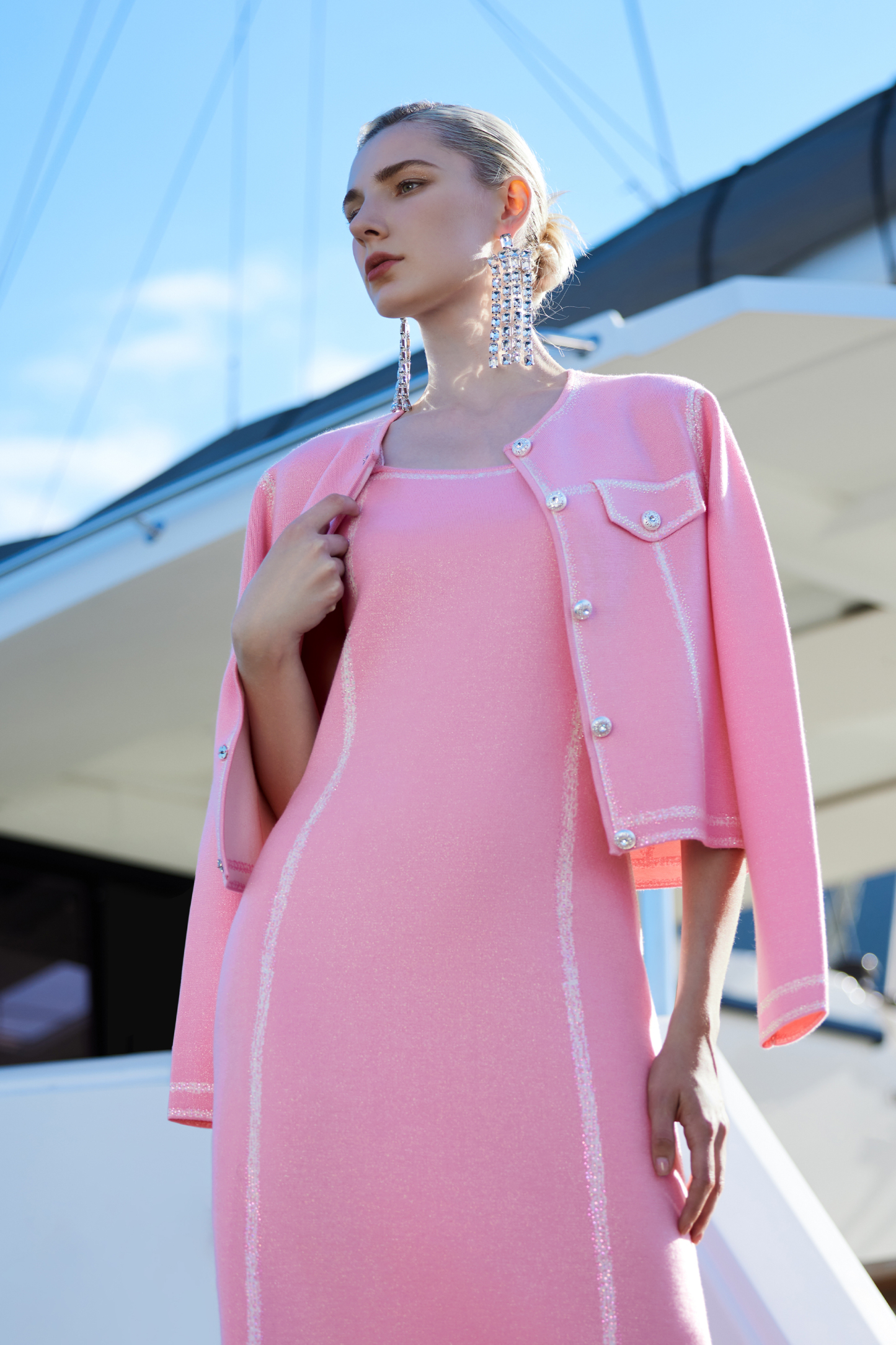 BESIONIA Sheep Wool Chambray Short Outerwear