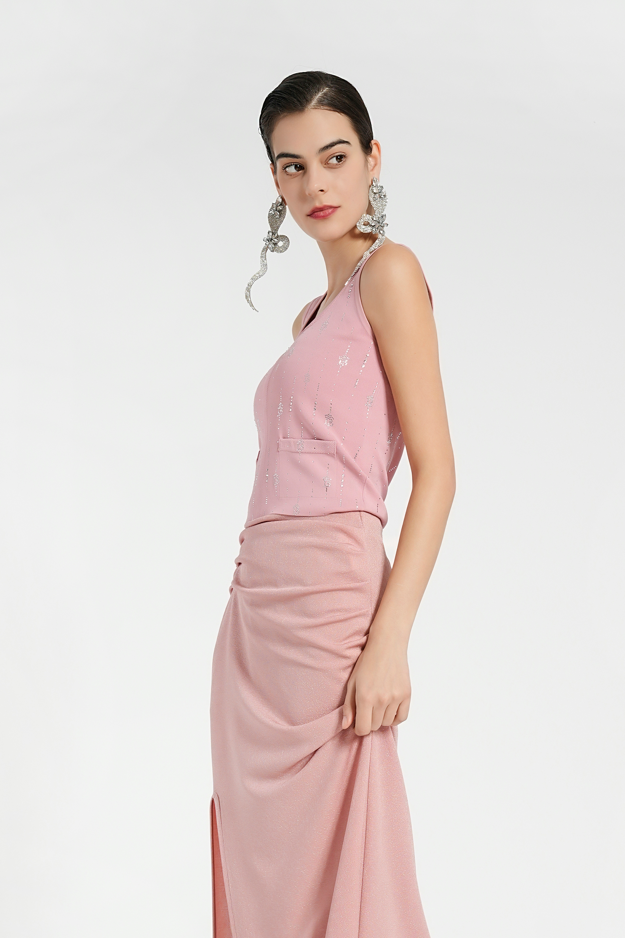 BESIONIA Rhinestone Vest