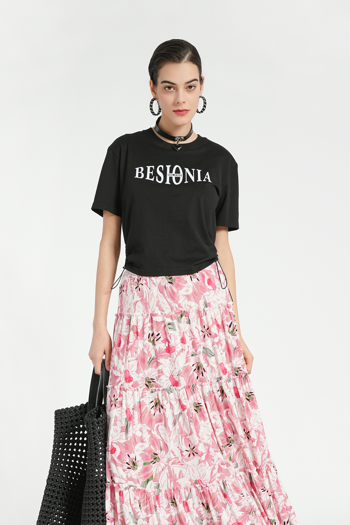 BESIONIA Drawstring Ruffle Top