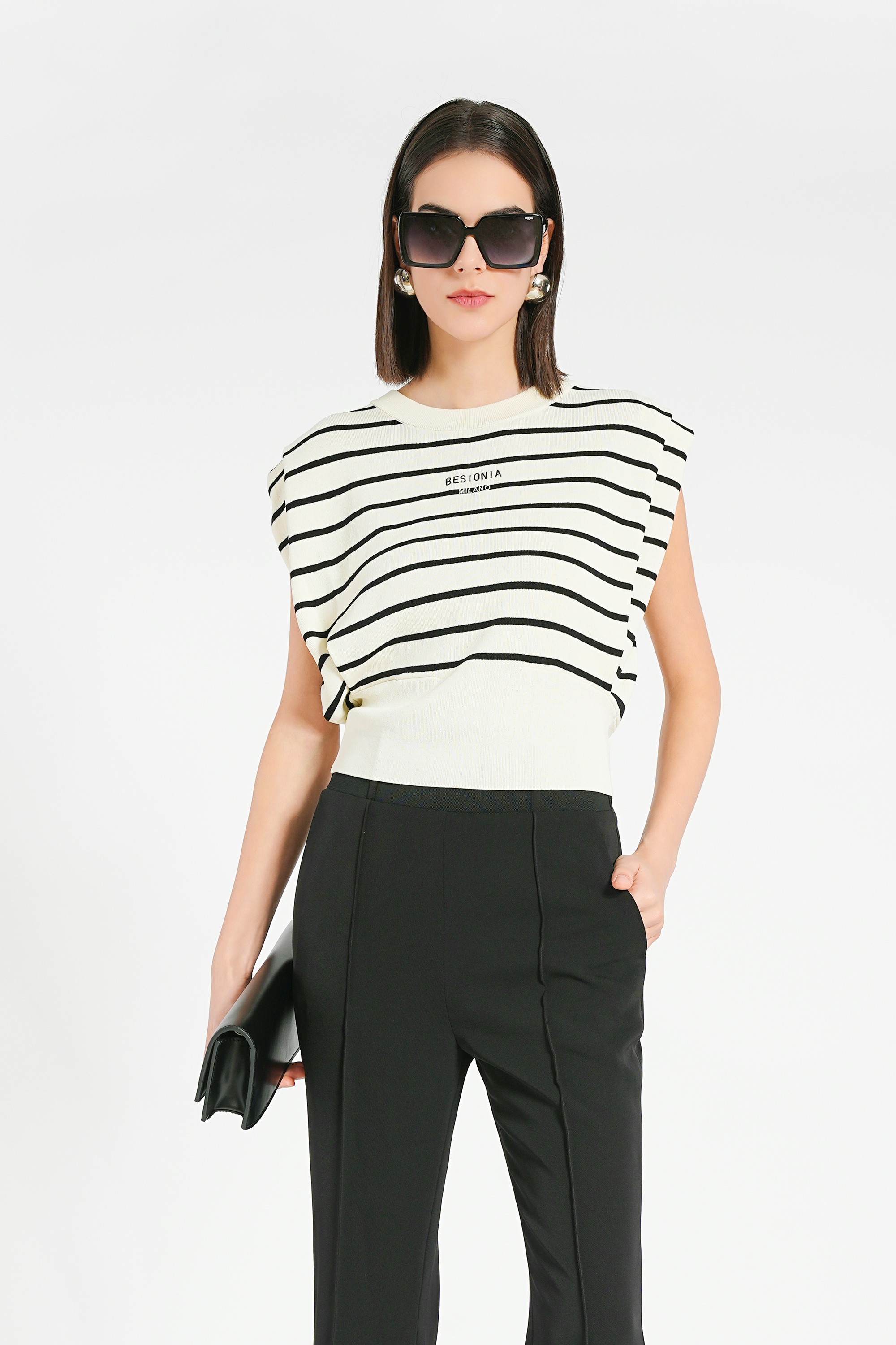 BESIONIA Striped knit Blouse