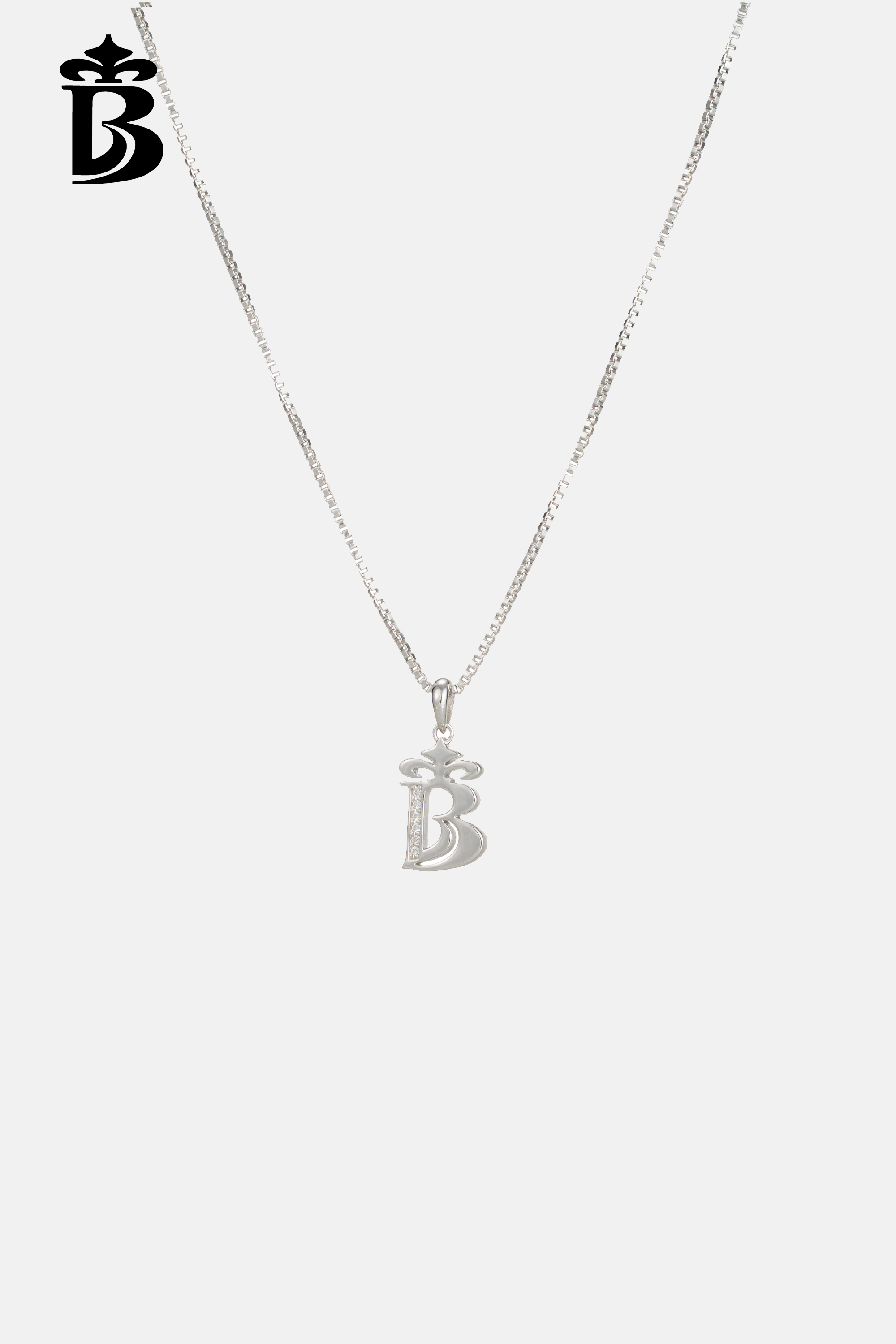 BESIONIA- Silver Letter B Necklace