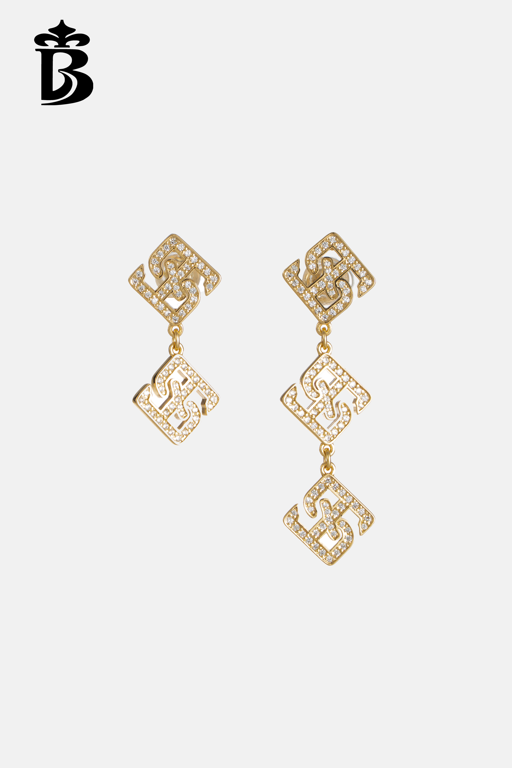 BESIONIA- Gold Irregular Square Earrings