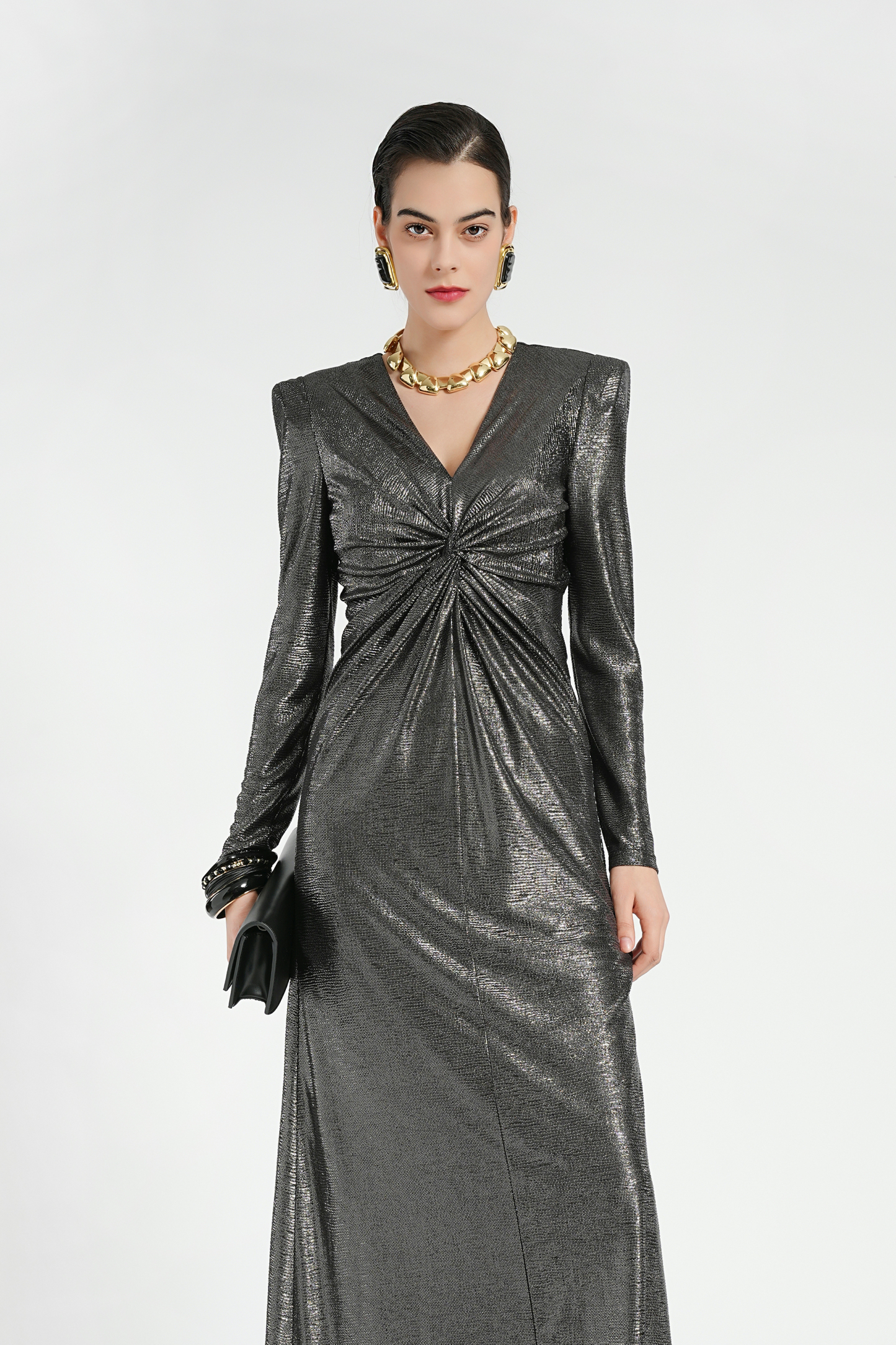 BESIONIA Drawstring Slim Temperament Dress