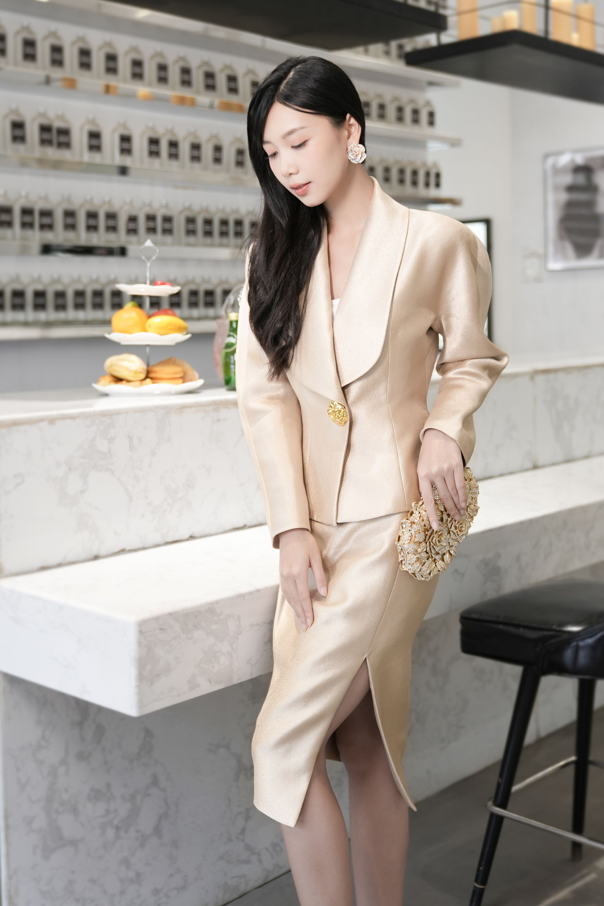 BESIONIA Elegant Waisted Commuter Outerwear