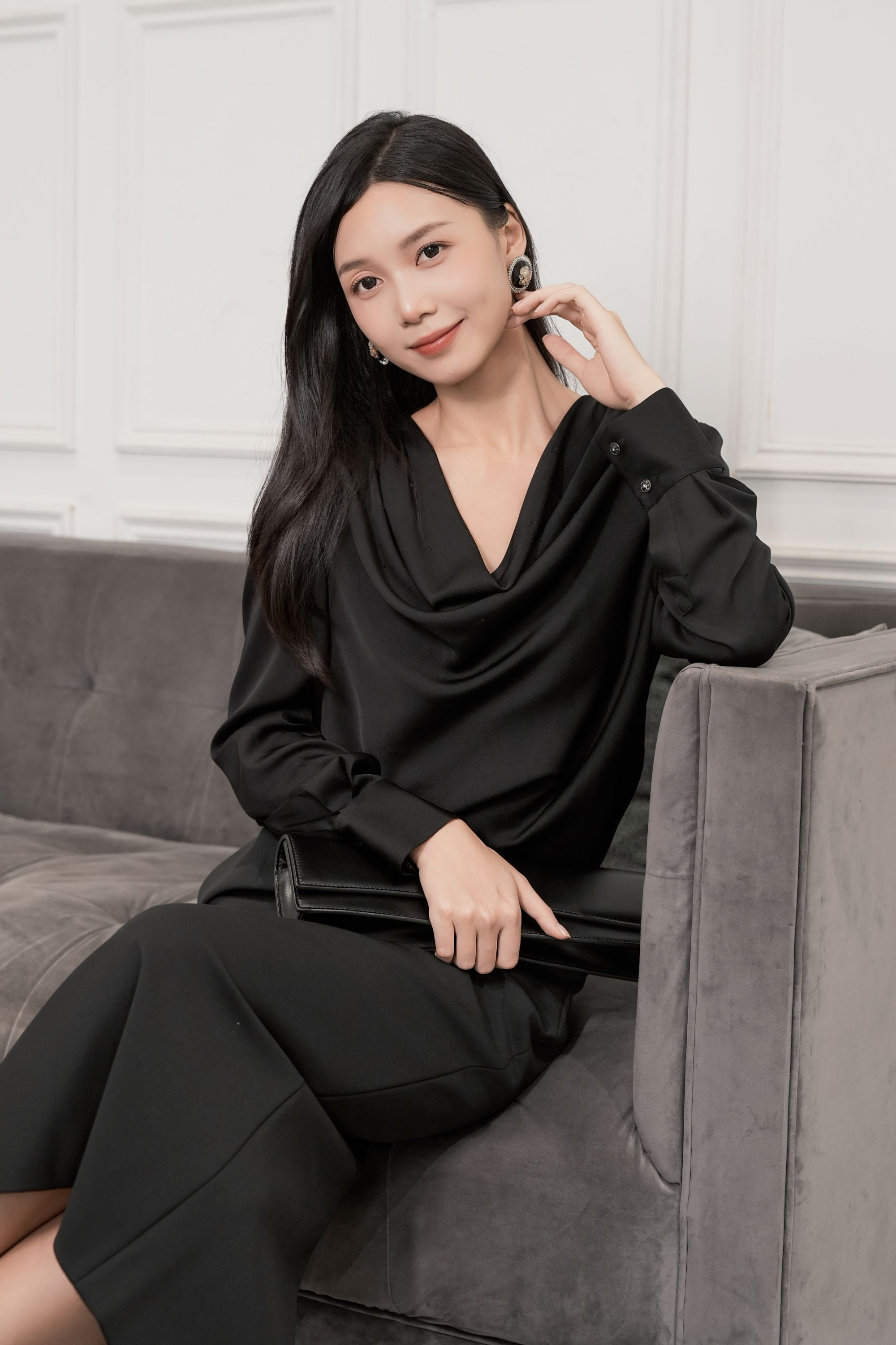 BESIONIA Drawstring Back Blouse