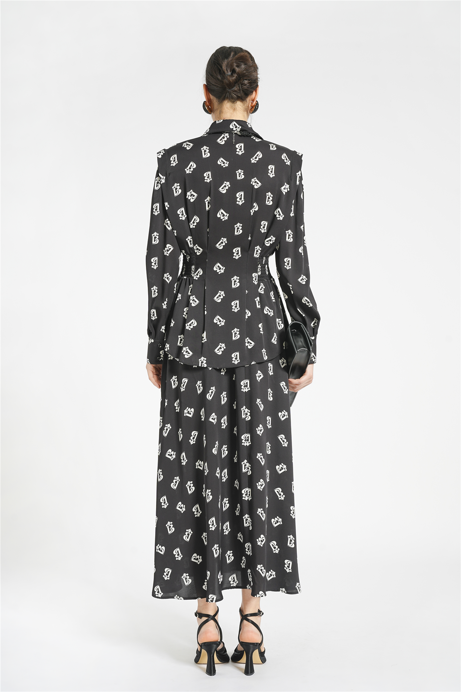 BESIONIA Mulberry Silk Alphabet Half-body Dress