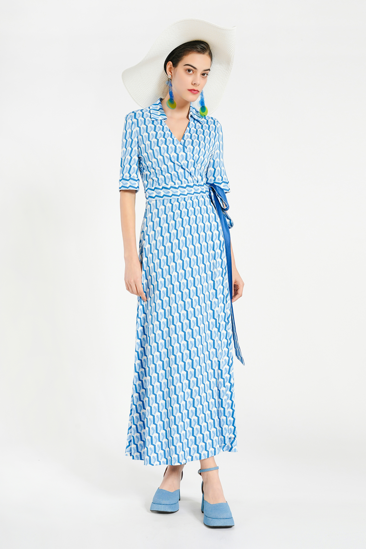 BESIONIA Checkered Printed Dress