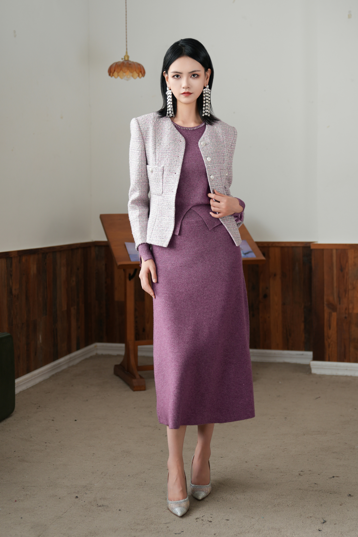 BESIONIA Irregular Solid Color Blouse