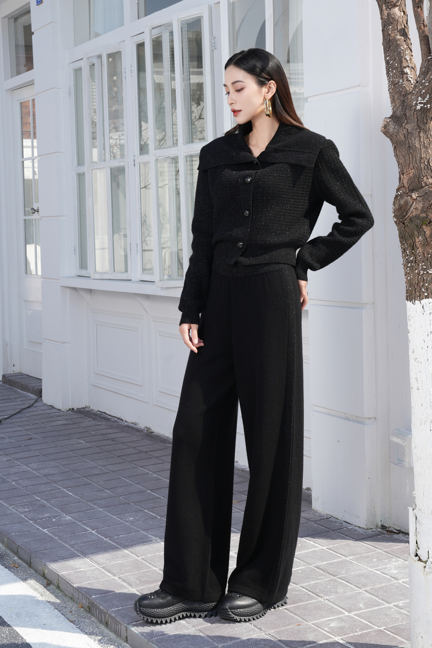 BESIONIA Vintage Style Black Short Jacket