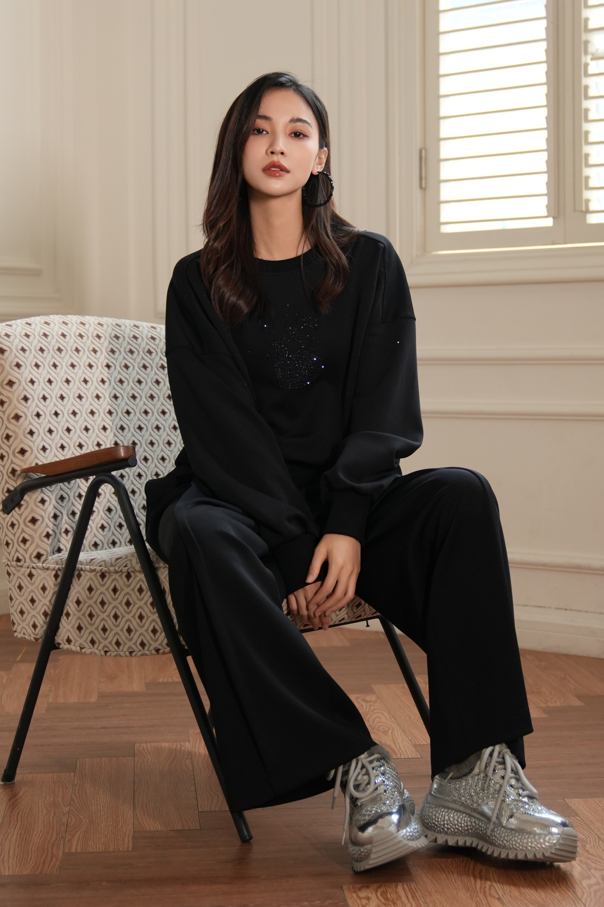 BESIONIA Vintage Classic Black Casual Pants