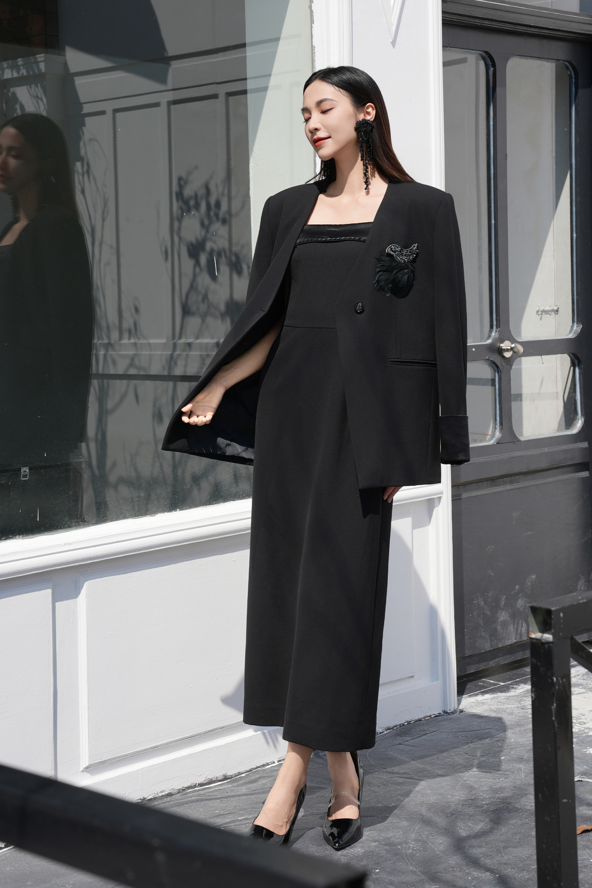 BESIONIA Temperament Simple Sheath Dress 