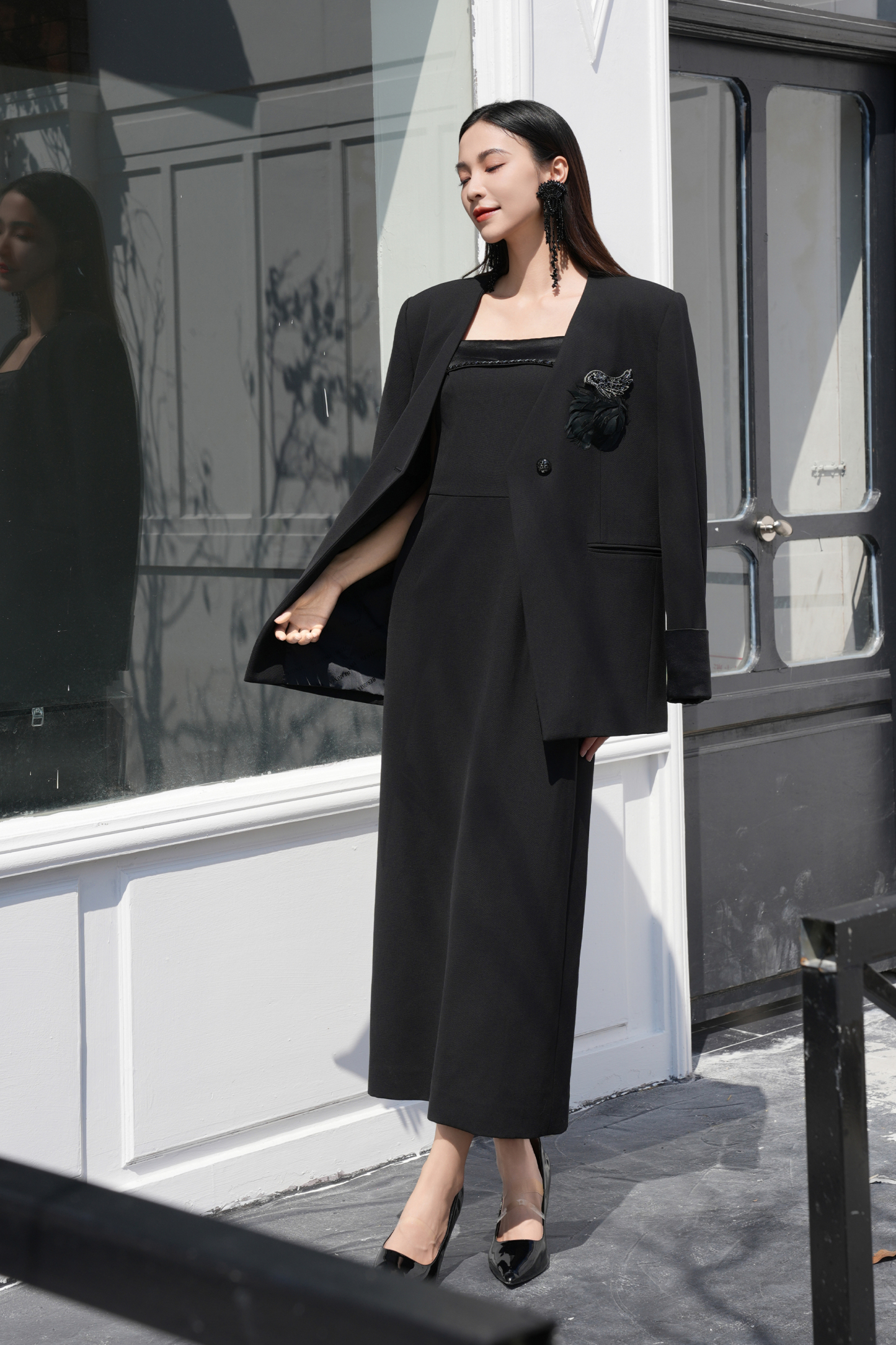 BESIONIA Temperament Simple Sheath Dress 