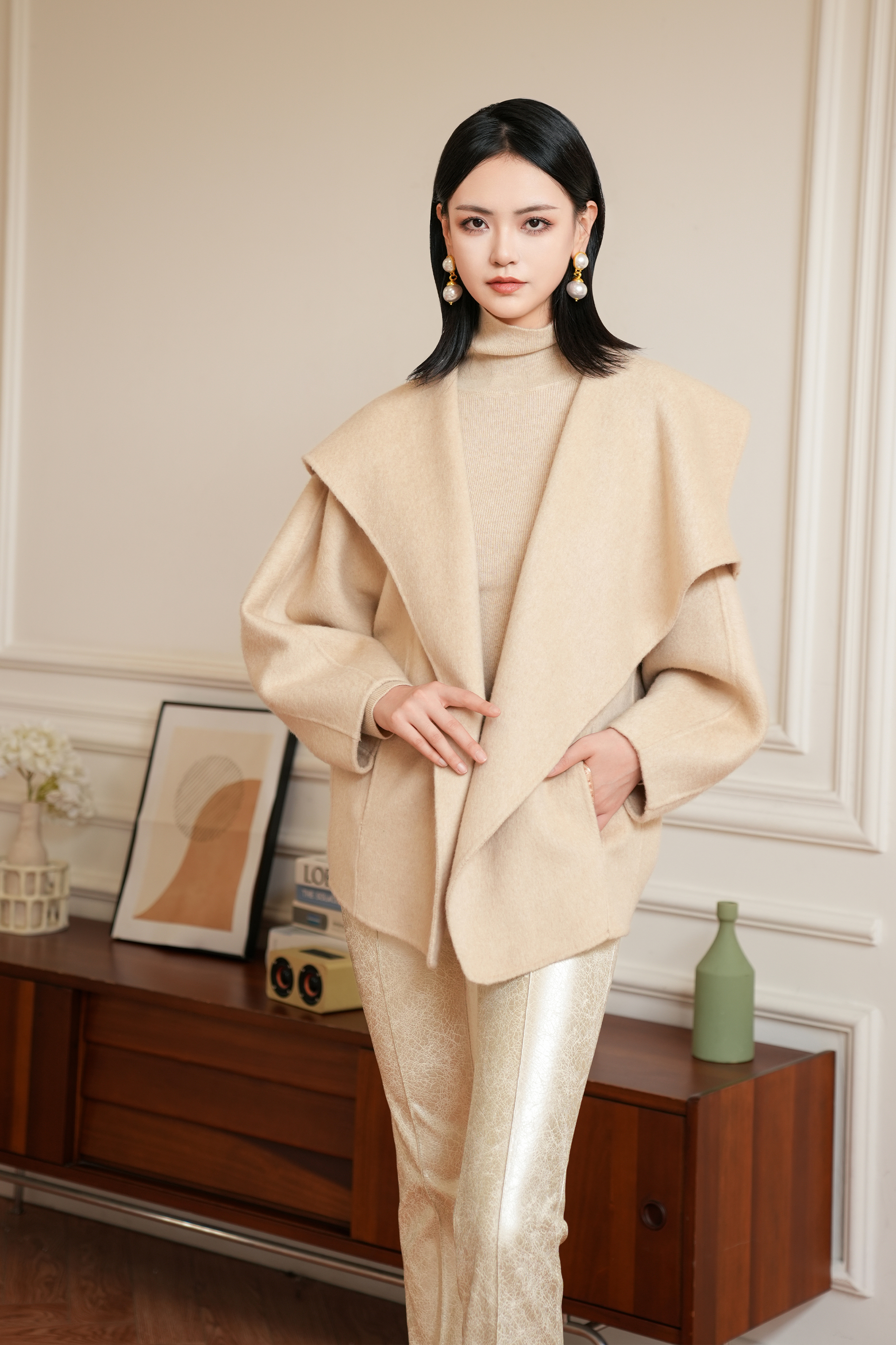 BESIONIA Printed Bell-bottomed Pants