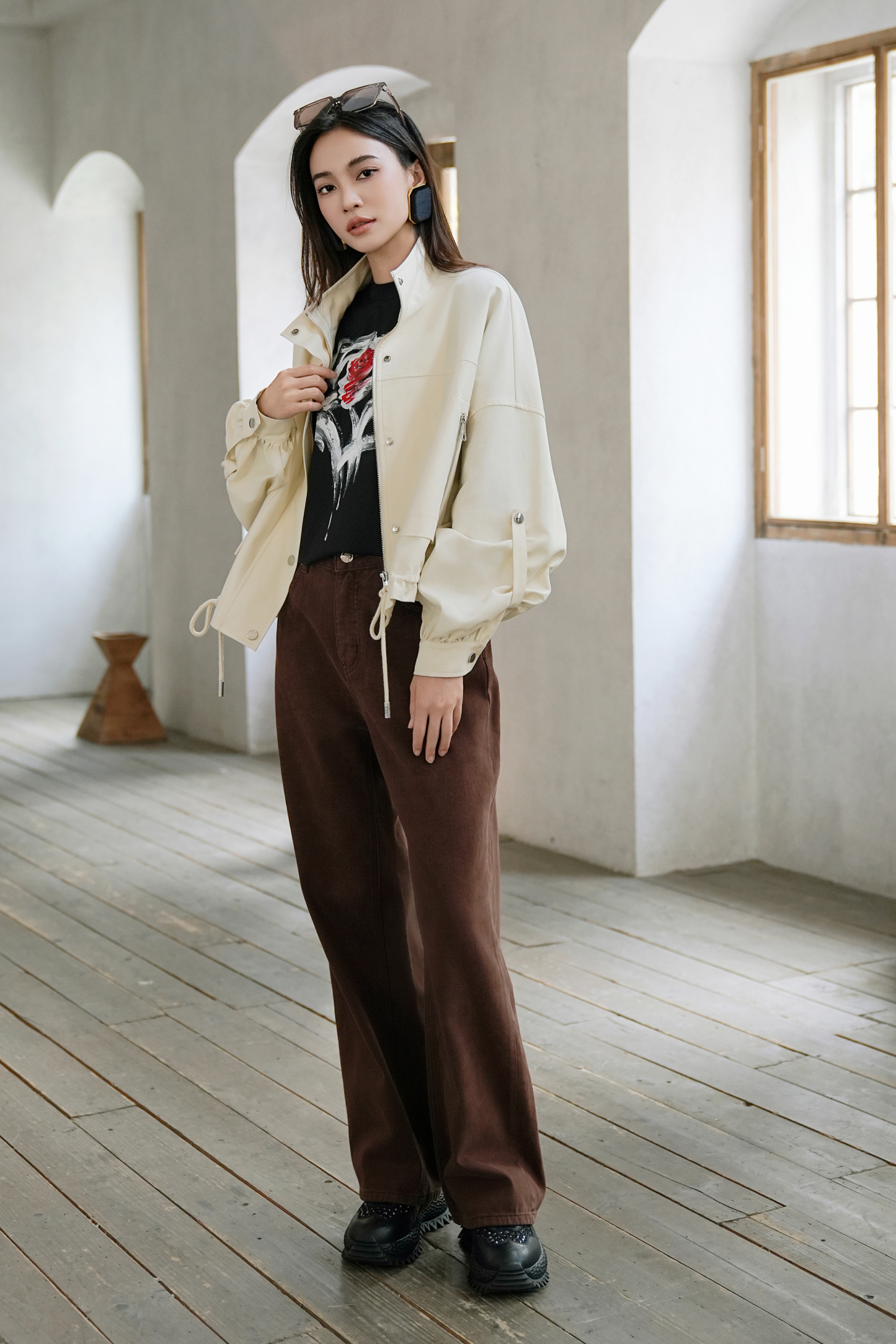 BESIONIA Fashion Simple Zipper Outerwear