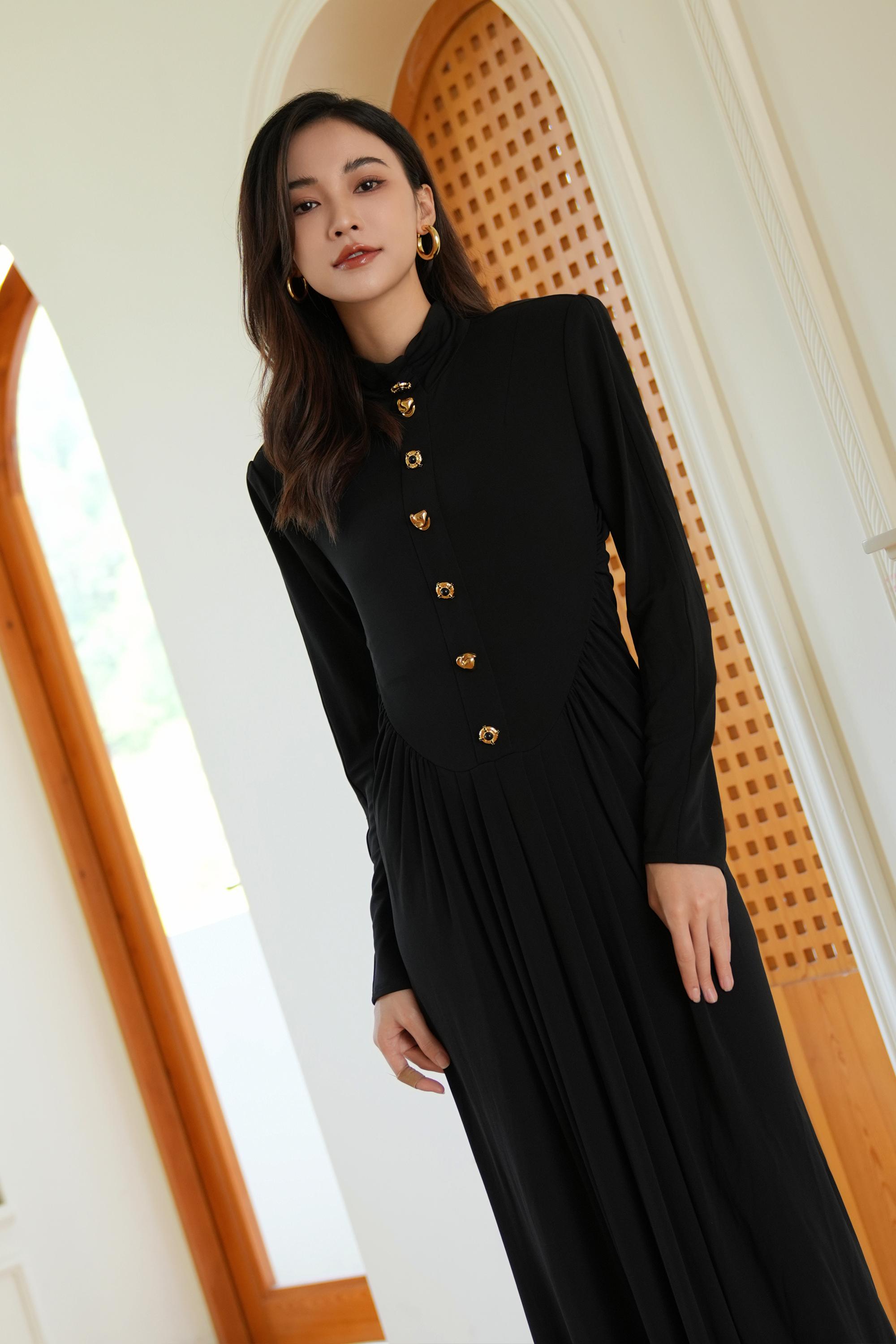 BESIONIA French Vintage Slim Fit Dress