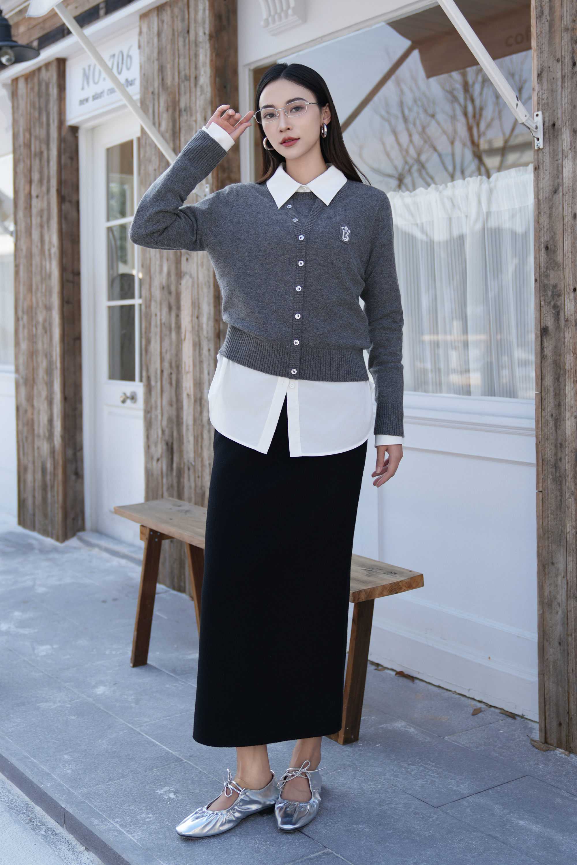 BESIONIA Split Black Bustier Skirt