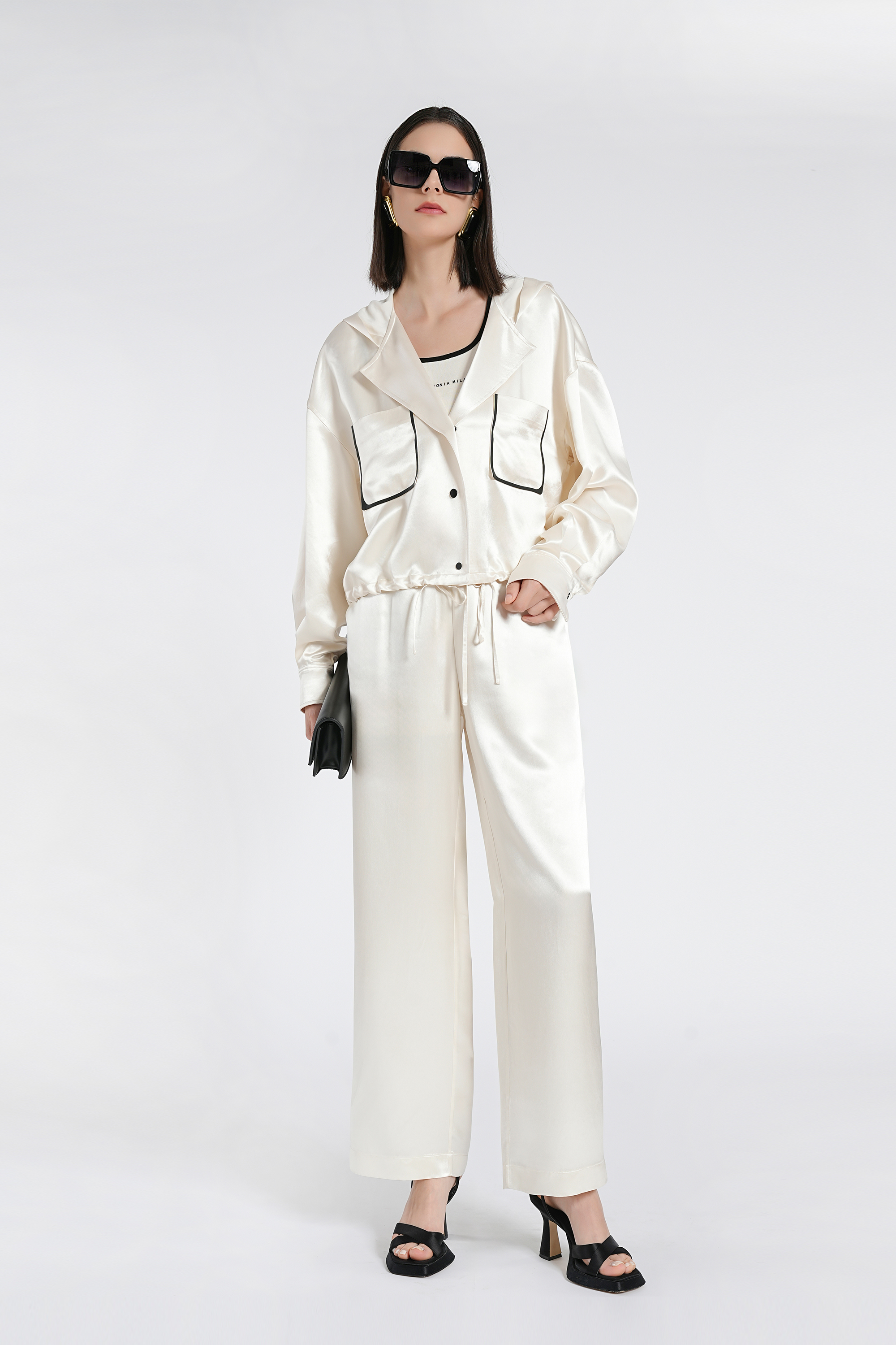 BESIONIA Drawstring Sports Style Short Jacket