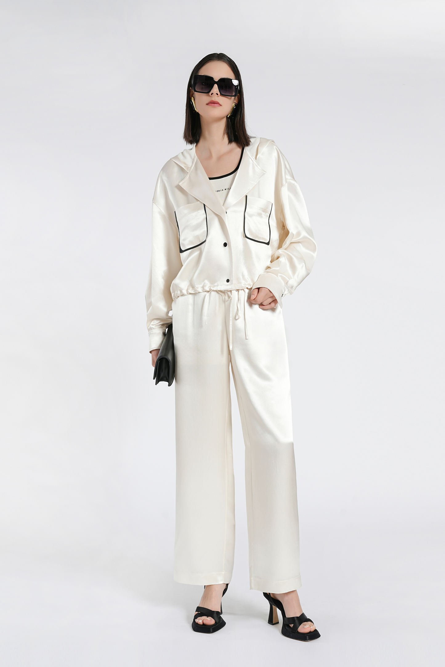 BESIONIA Drawstring Sports Style Short Jacket