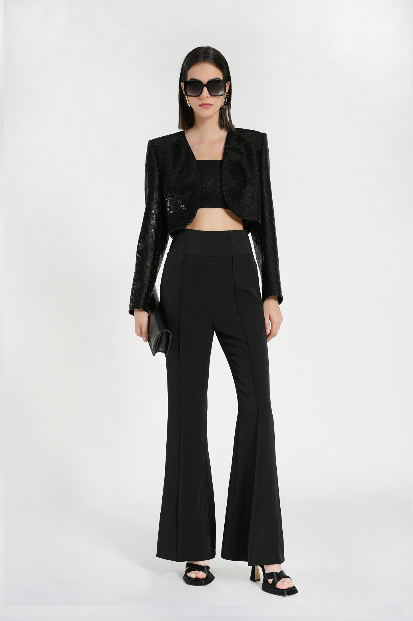 BESIONIA Elegant Sequins Short Jacket