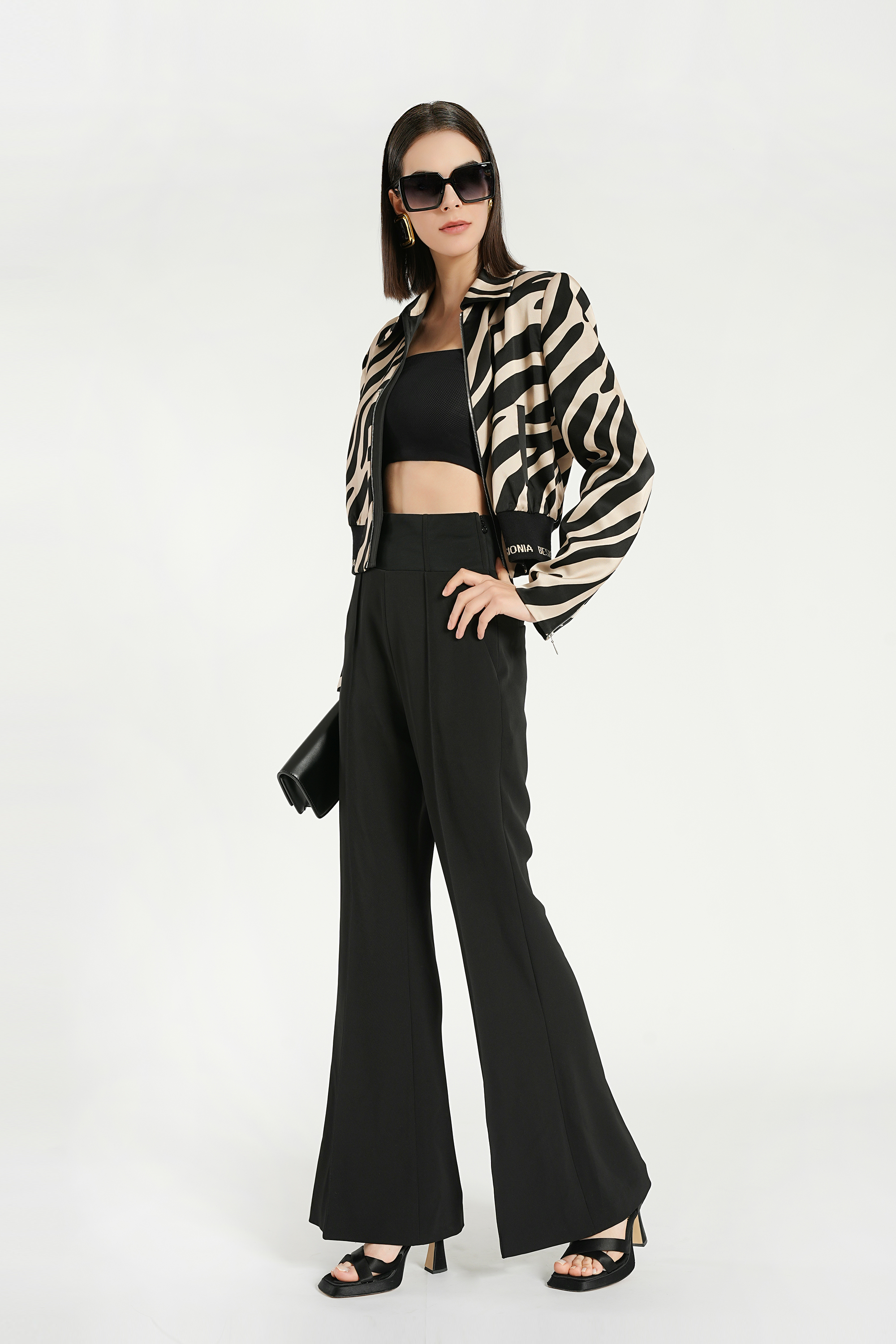 BESIONIA Chic Striped Short Jacket