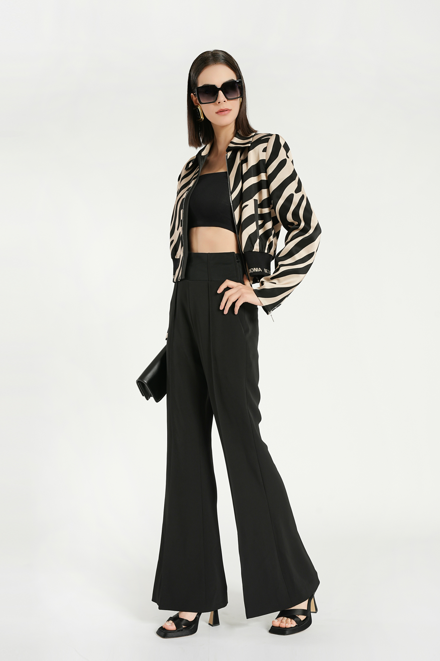 BESIONIA Chic Striped Short Jacket