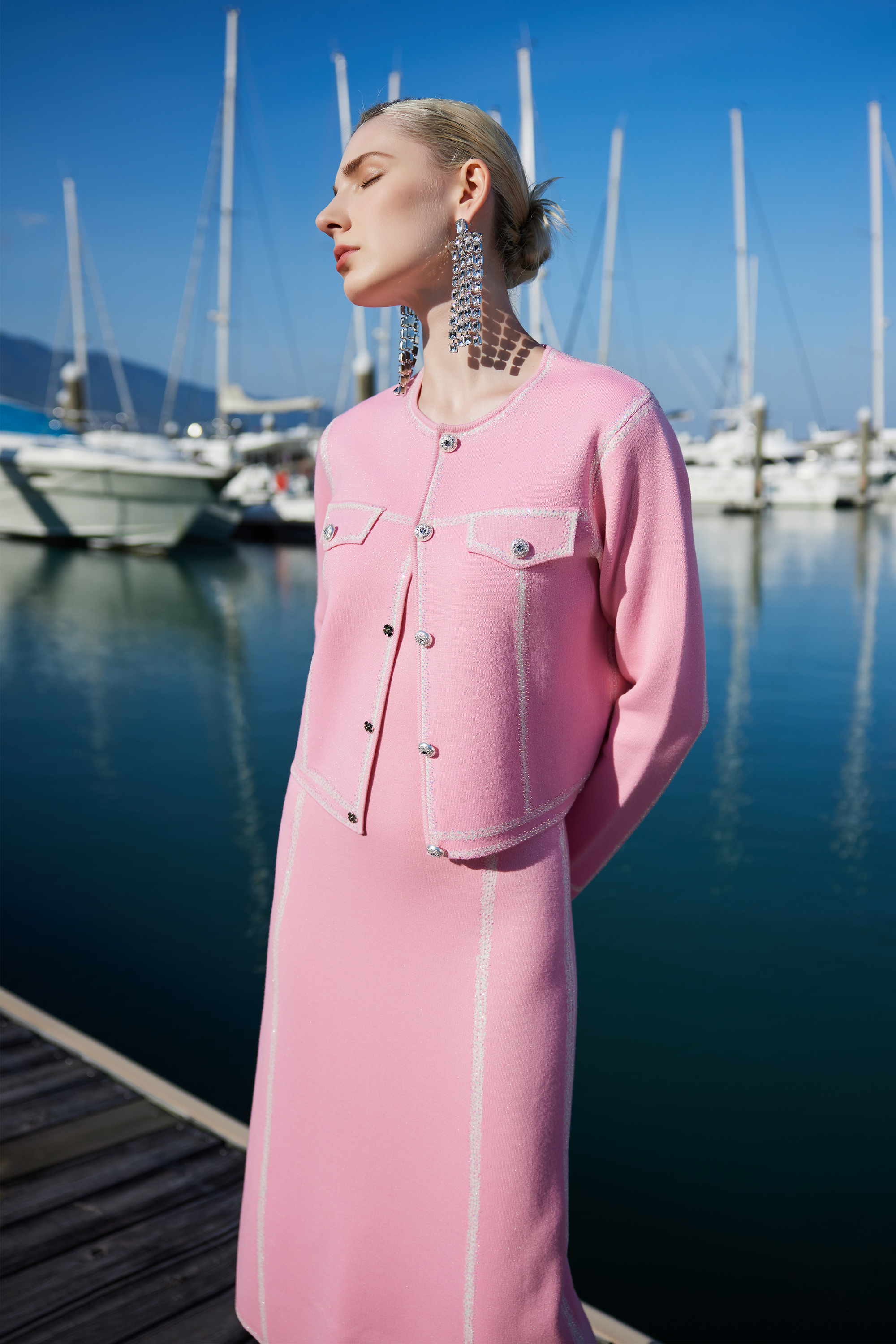 BESIONIA Sheep Wool Chambray Short Outerwear